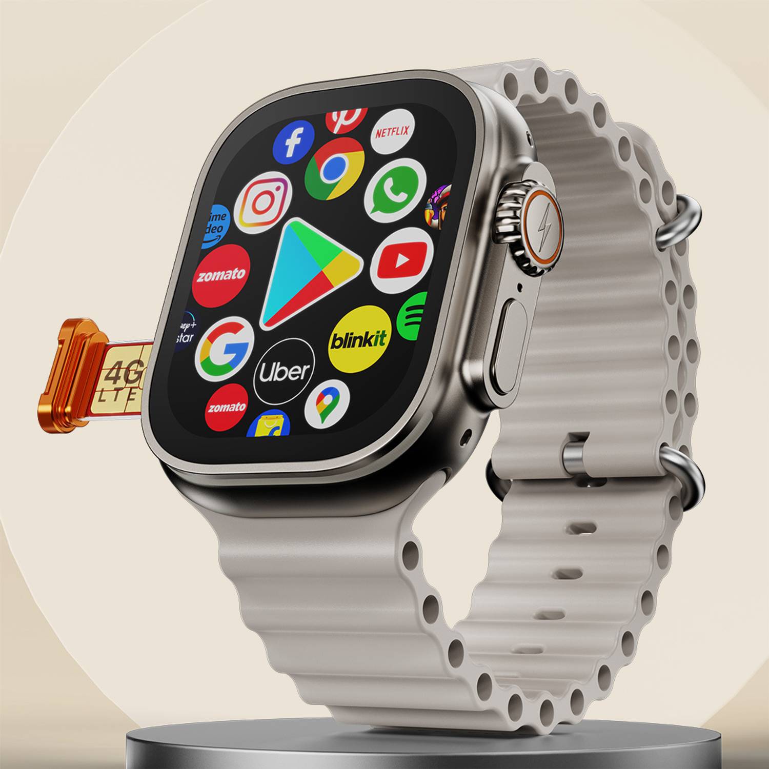 Fire-Boltt Oracle WristPhone - 4G SIM/LTE/WiFi, Android OS, Play