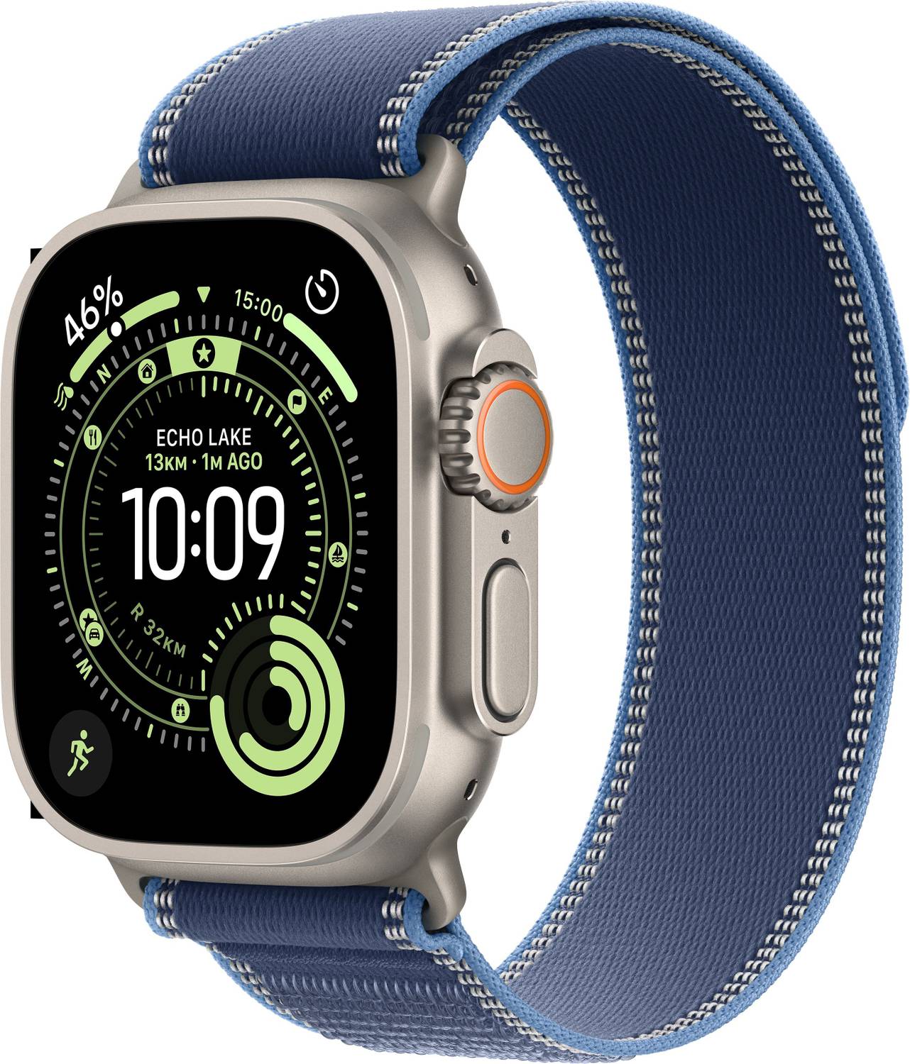 Apple Watch Ultra 3 GPS + Cellular 49mm Titanium Case Blue/Bright Blue Trail Loop- S/M
