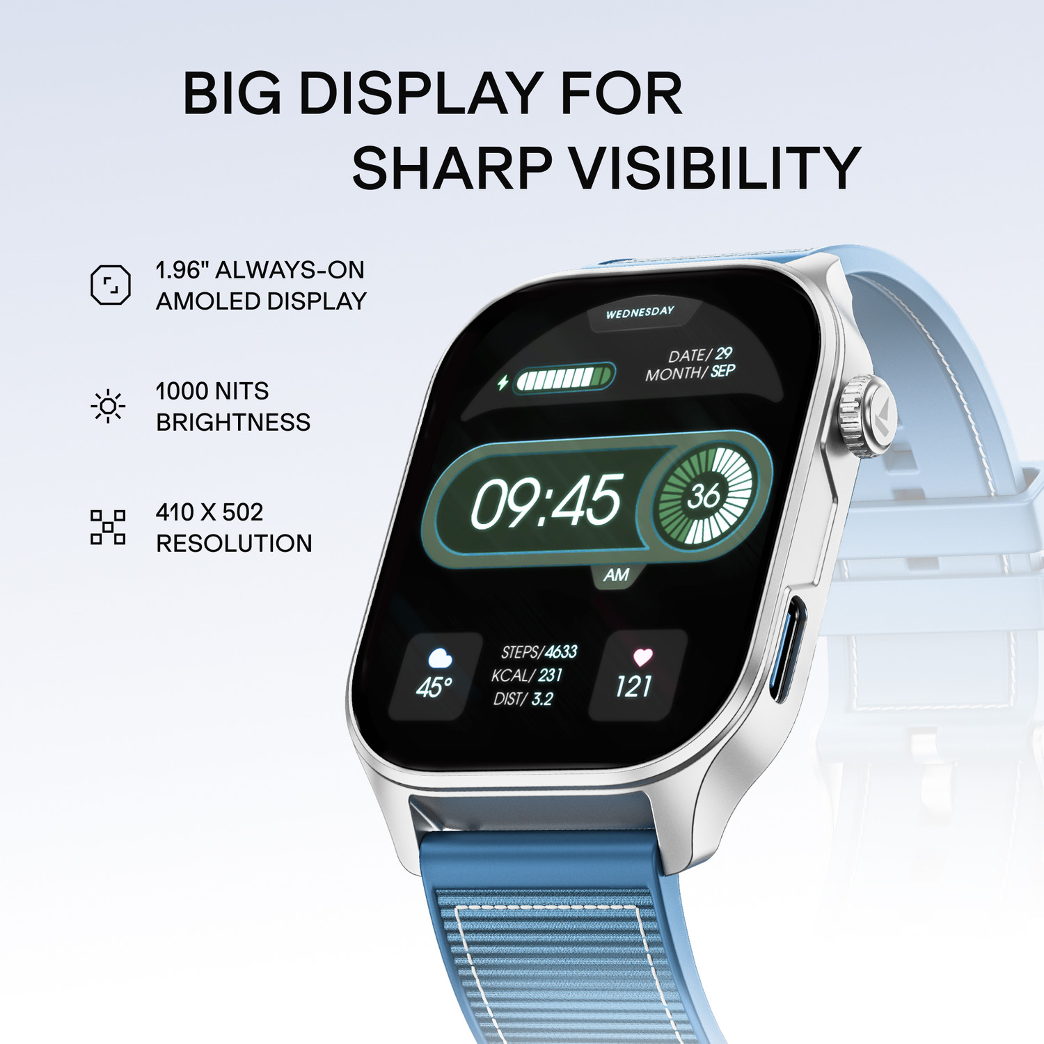 Image of boAt Ultima Vogue 2, Type-C , 1.96 inch AMOLED Display, 1000 nits, Metal body. Smartwatch