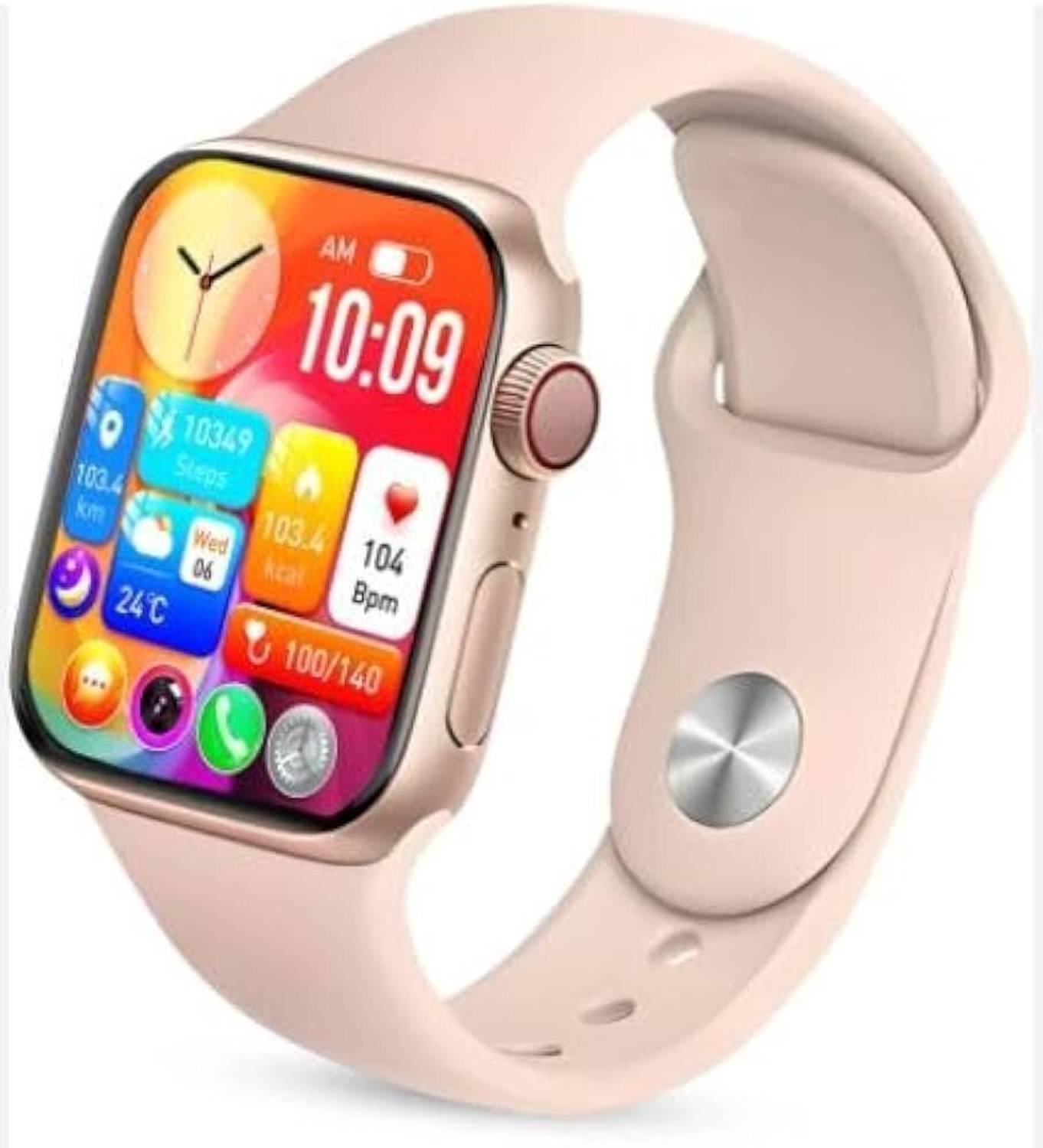 VYGHA COLLECTION Baby Pink Bluetooth Calling Function Fitness tracker with extra ultra strap Smartwatch