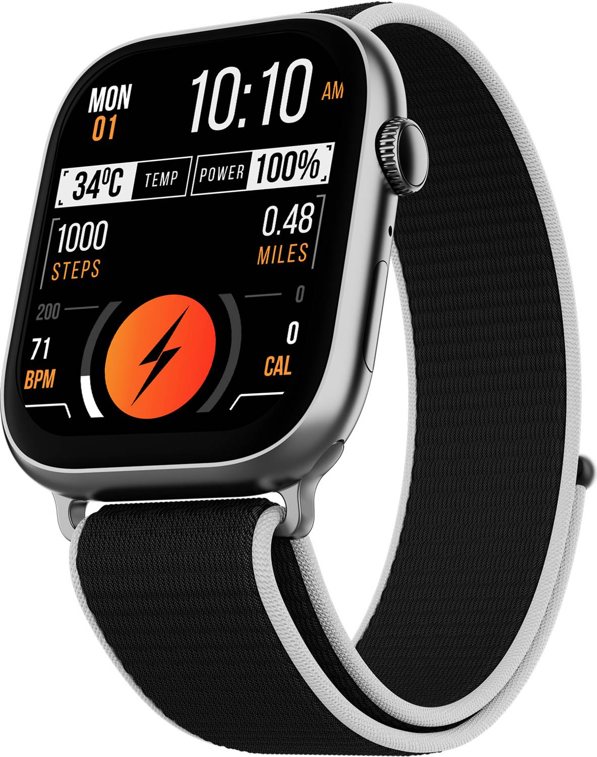 Fire-Boltt Ninja Ring 1.96" AMOLED Smartwatch (Obsidian Flex Stra