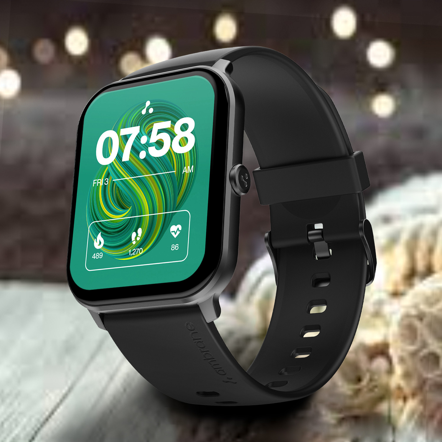 Image of Ambrane Wise Glaze with 1.78 inch Amoled display, BT Calling,SPO2 , Heart Rate Monitor Smartwatch