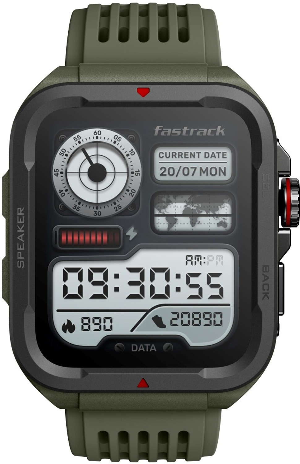 Image of Fastrack Active 1.83 inch HD Display,Functional Crown,BT Calling with Advanced Chipset Rugged Smartwatch