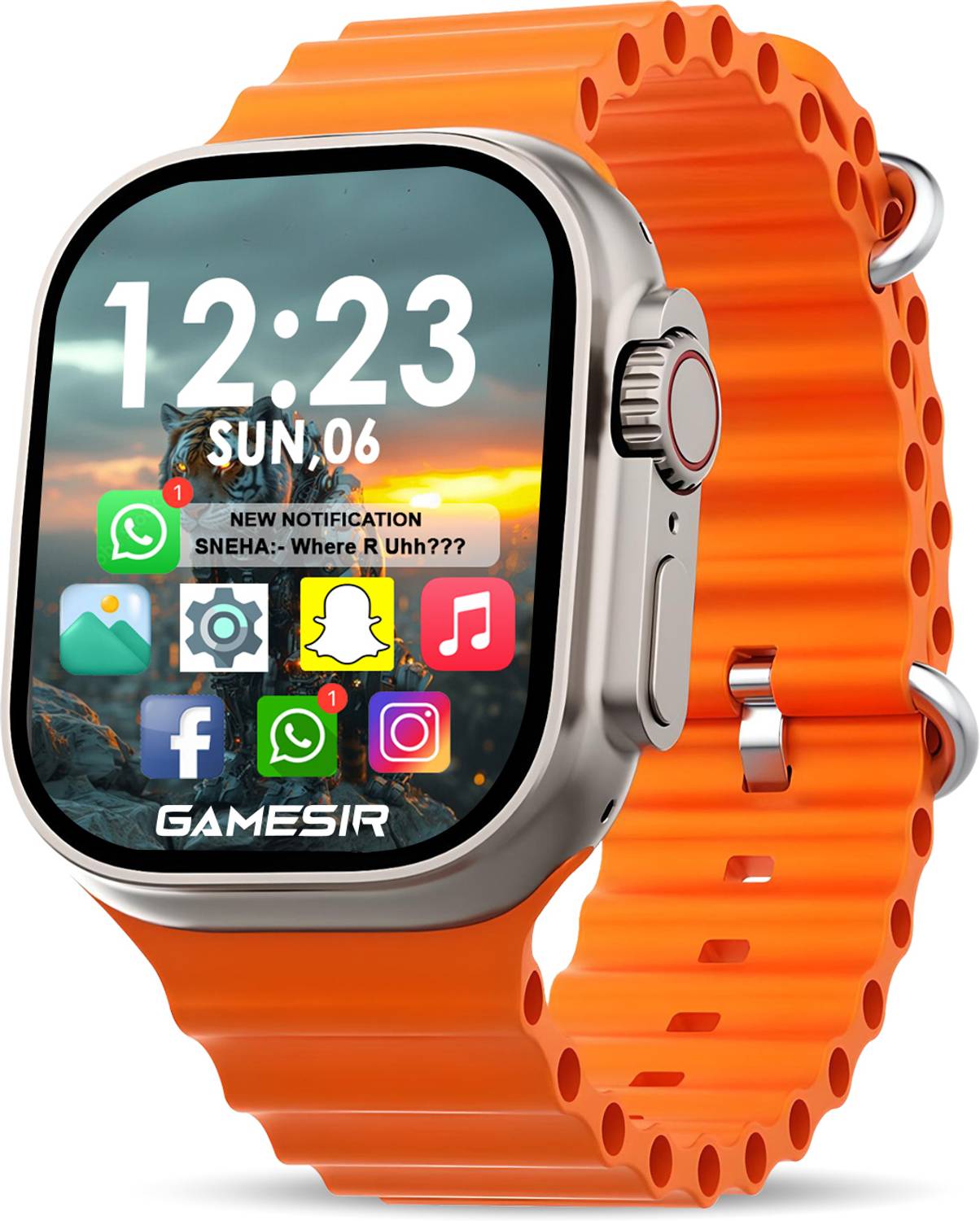 GameSir T800 Ultra orange Smartwatch with Bluetooth, Fitness & He