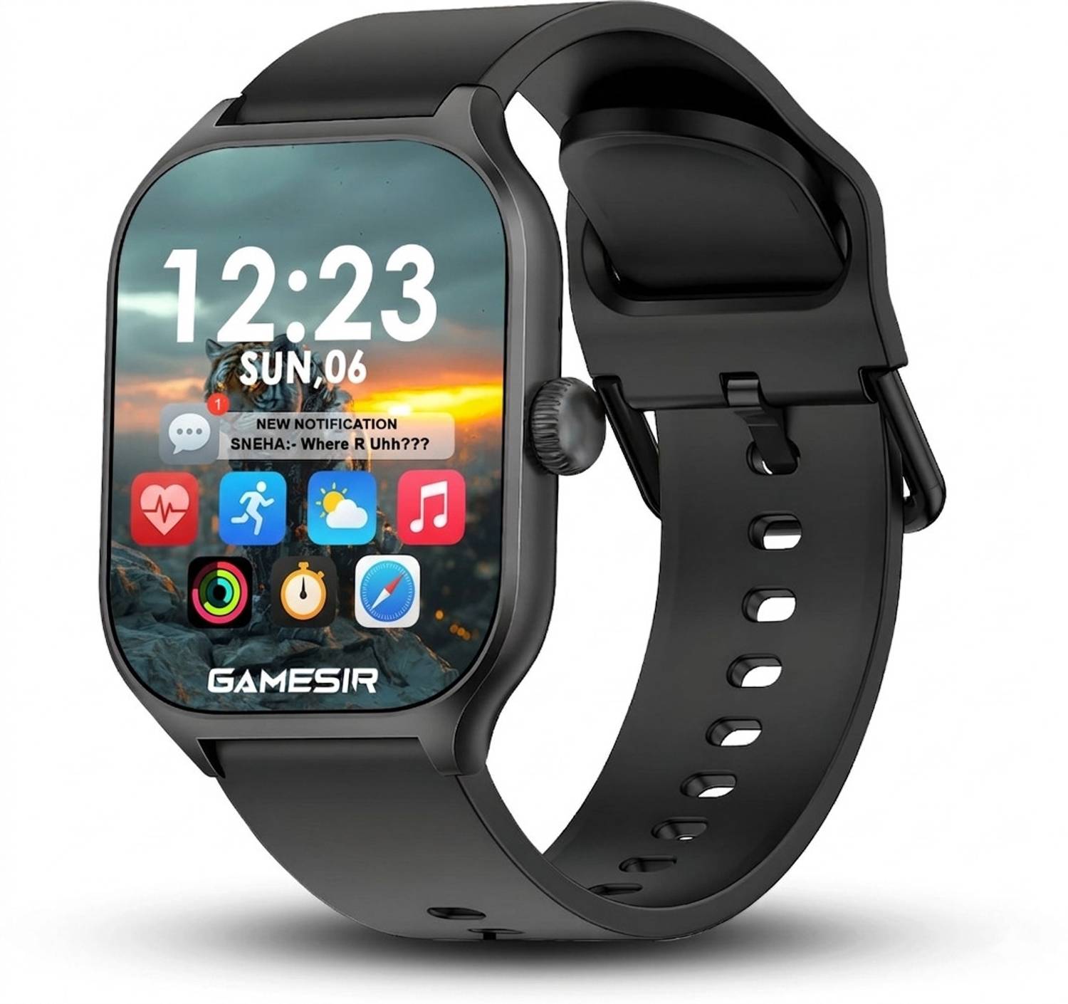 GameSir H9 Black Smartwatch with Bluetooth, Fitness & Heart Rate