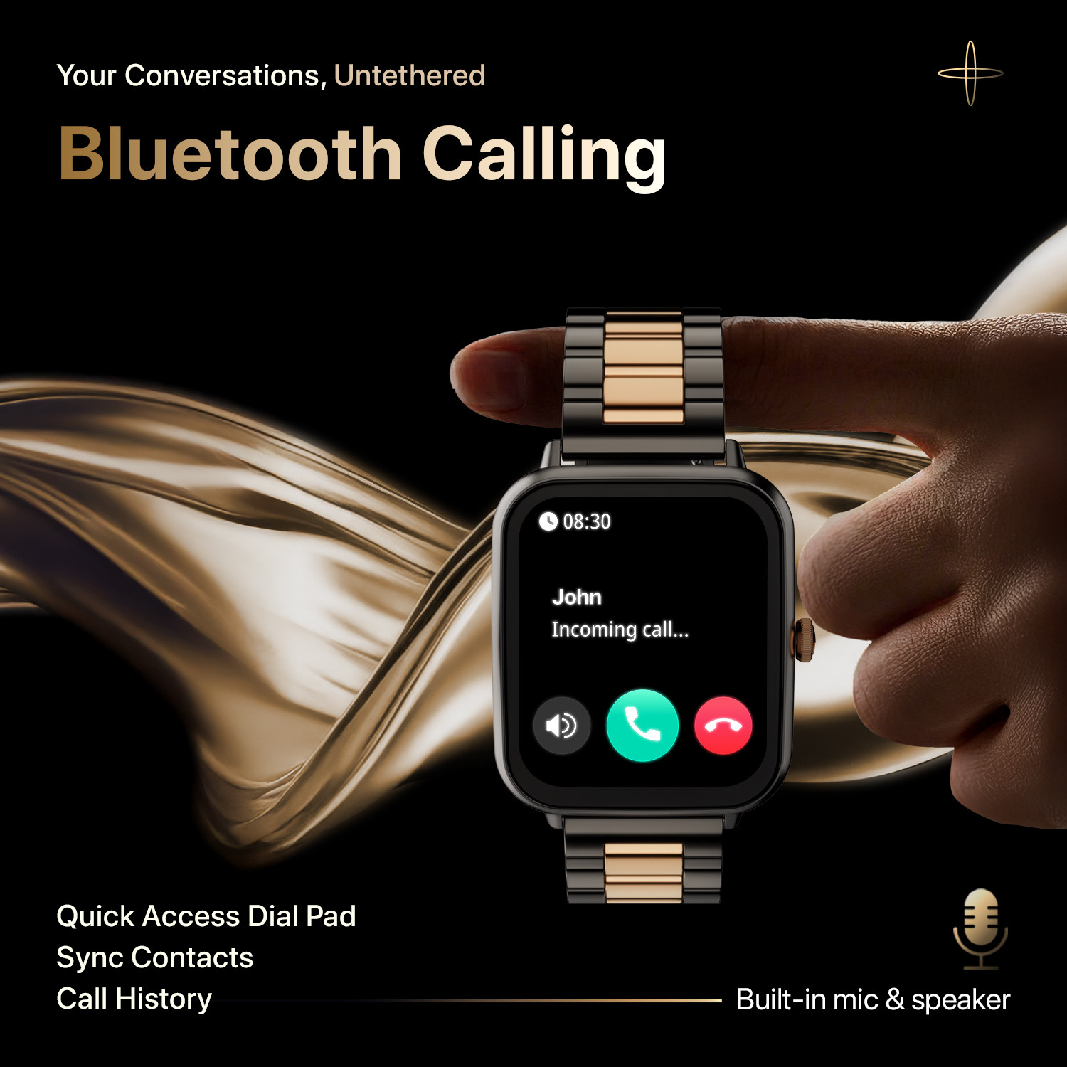 Image of Fire-Boltt Ninja Blaze 1.83 inch HD Display Stainless Steel Built Bluetooth Calling Metal Body Smartwatch