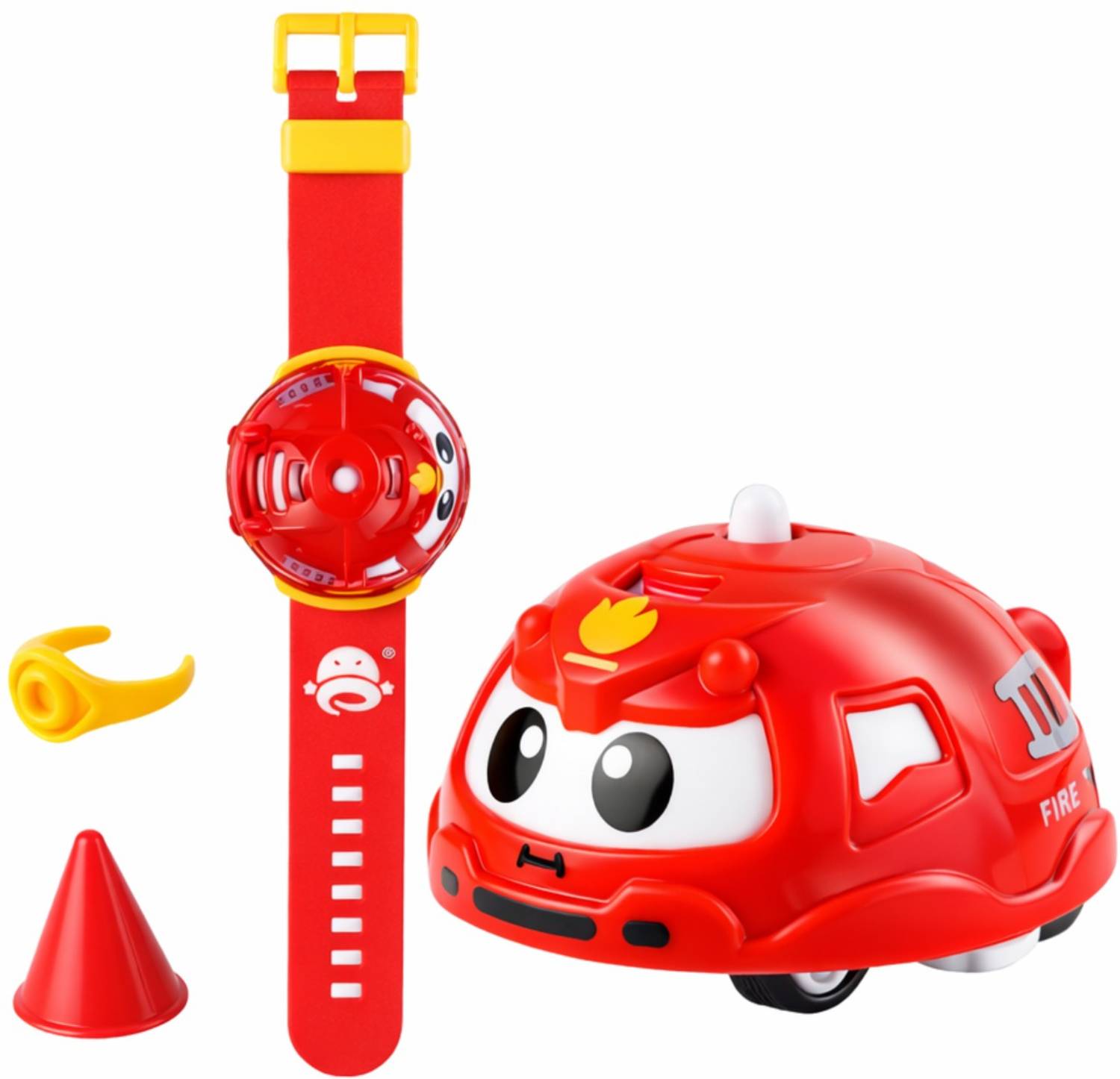 Toybharat Cartoon Gyro Pull back Top Car Watch Toy Combo Spinning