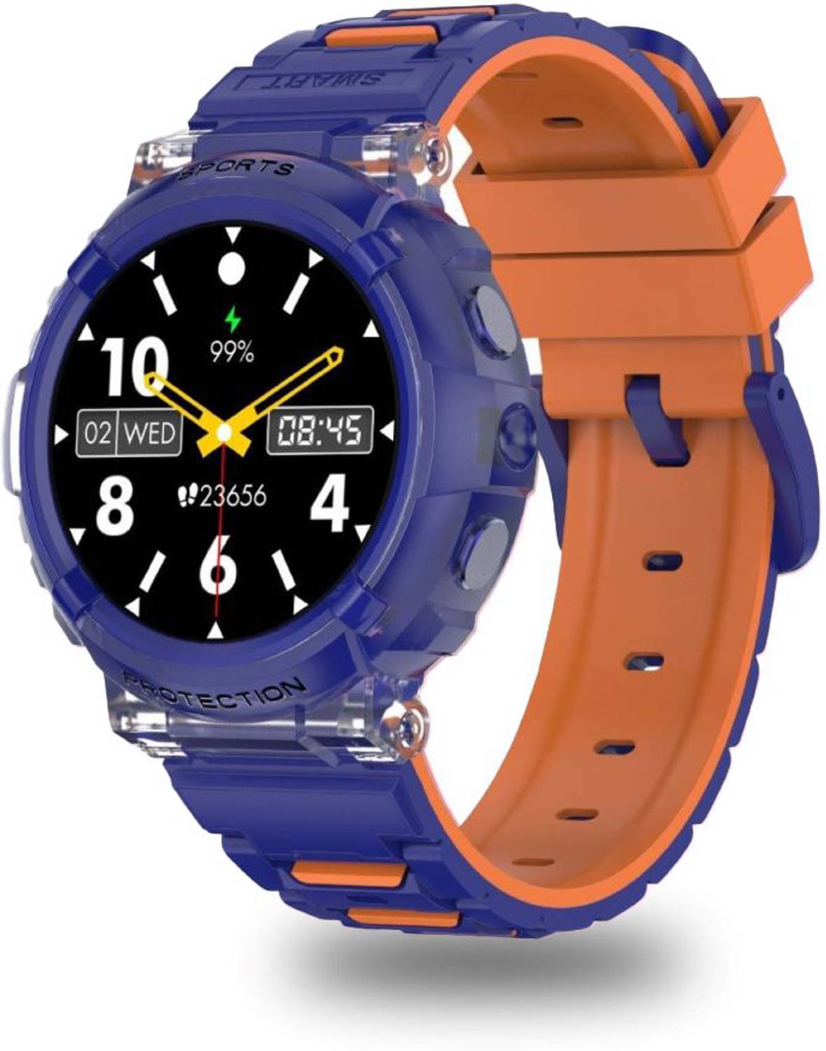 Urban Zippy Kids Smartwatch (Blue Orange Strap, Free Size)
