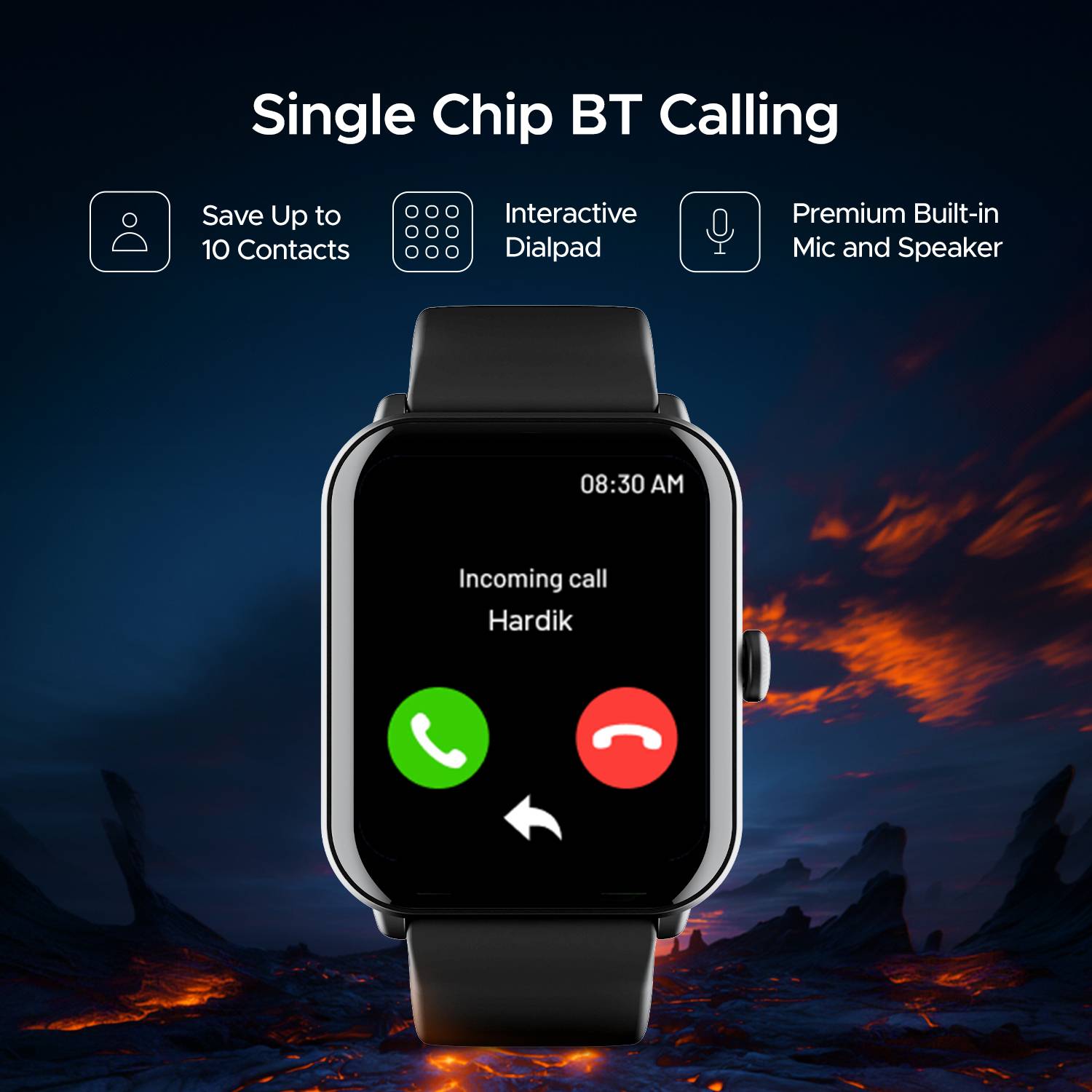 boAt Wave Fury Black Smartwatch - Image 3