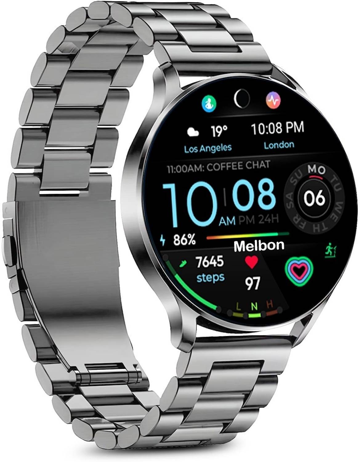 Melbon Active 2 Premium Smartwatch with BT Calling, TWS Connect, Fitness Monitoring Smartwatch
