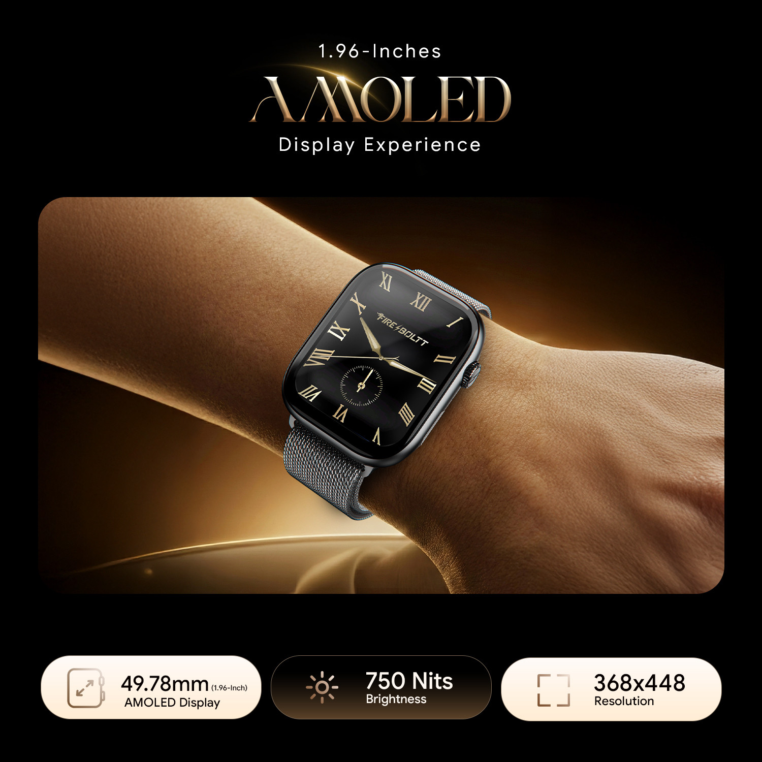 Image of Fire-Boltt Ninja Ring 1.96 inch AMOLED Smartwatch