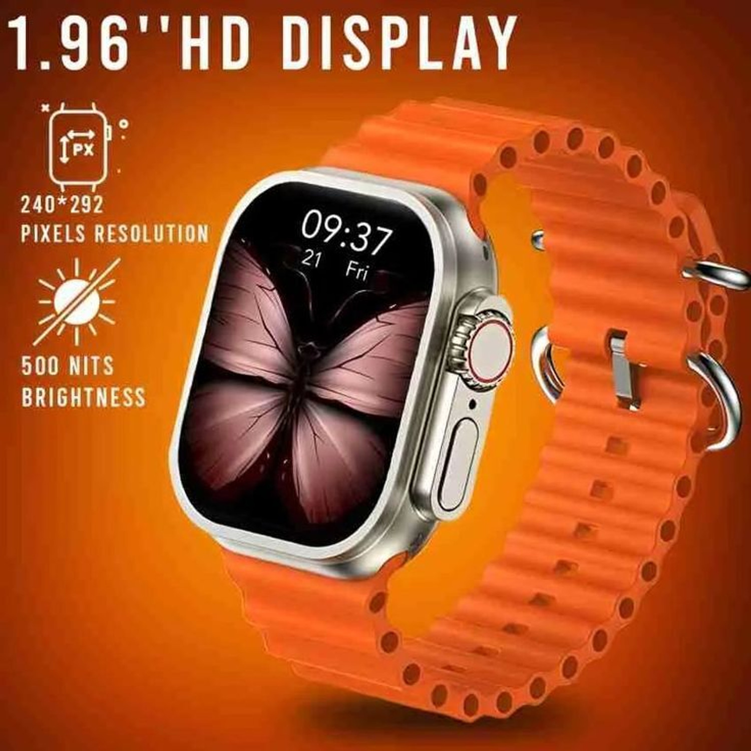 Image of Onikuma T800 BT watch 2in Big Screen Sunlight Proof Display Music Play Insta WA Notifier Smartwatch