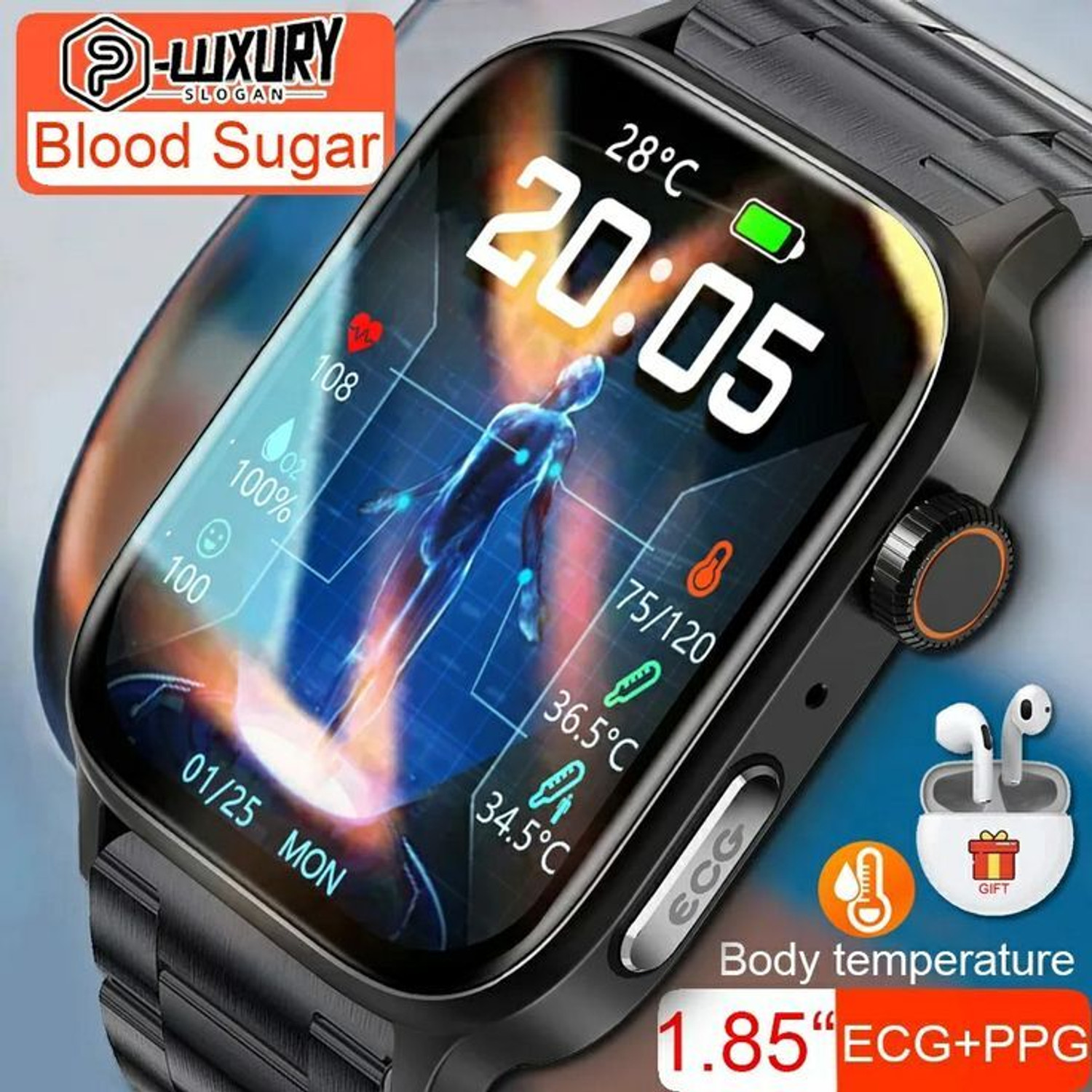 Image of Onikuma T800 BT watch 2in Big Screen Sunlight Proof Display Music Play Insta WA Notifier Smartwatch