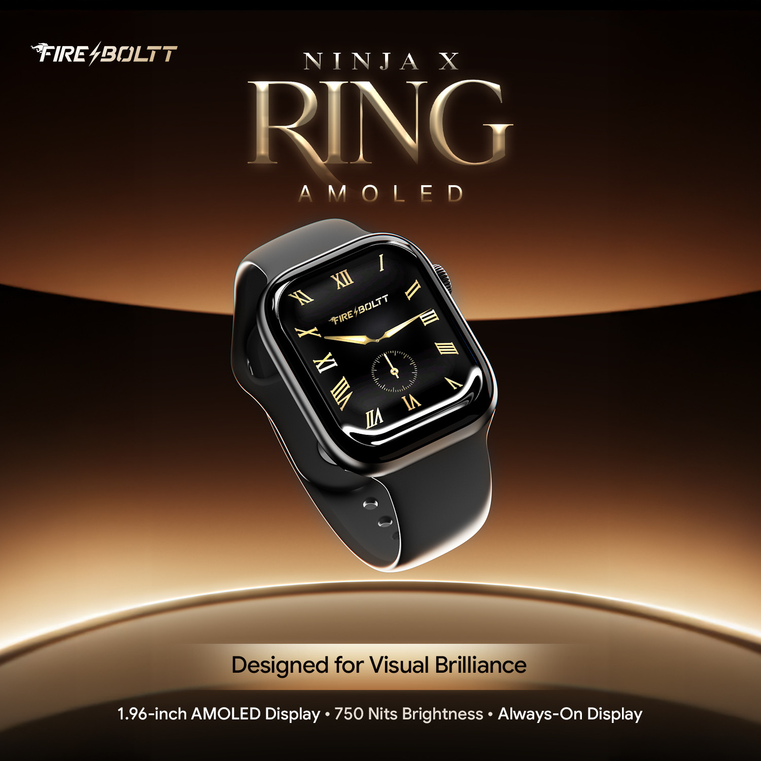 Image of Fire-Boltt Ninja Ring 1.96 inch AMOLED Smartwatch