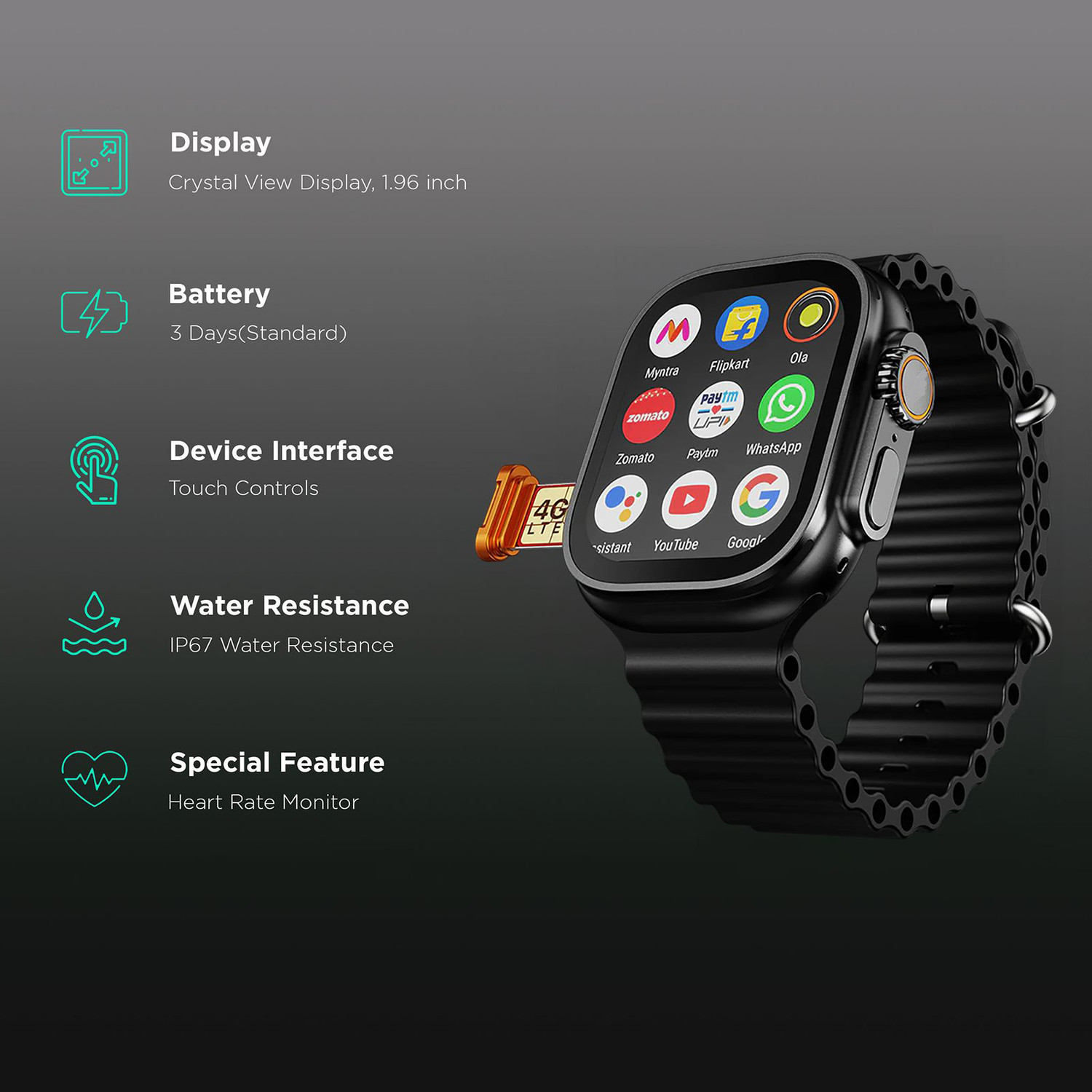 Image of DOPEHUMANS Premium 5G Smartwatch with Premium Finish, 16GB Storage & Elegant Design Smartwatch