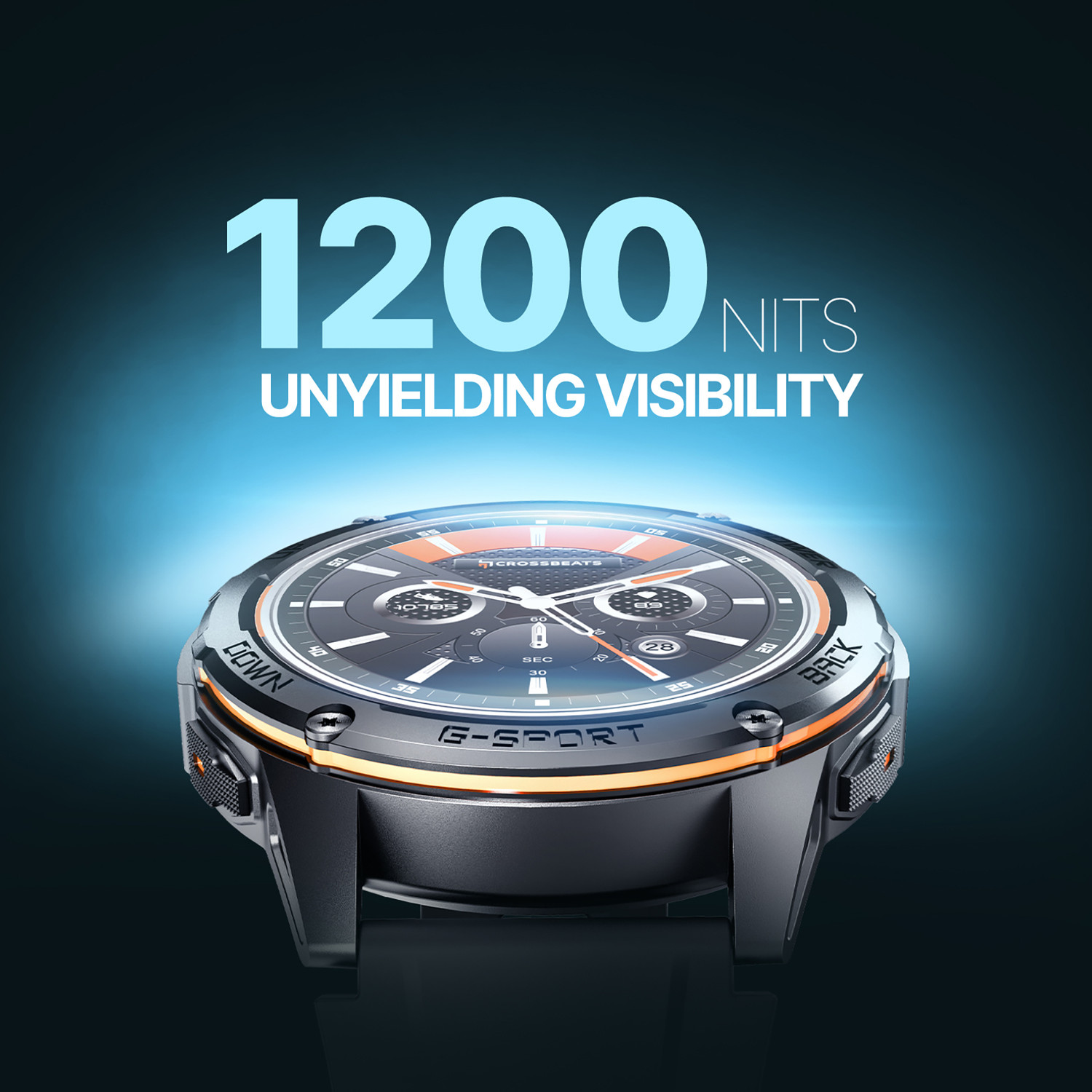 Image of CrossBeats Armour Pro AI Premium 1.43 inch AMOLED BT Calling, 5ATM Waterproof, Sports Mode Smartwatch