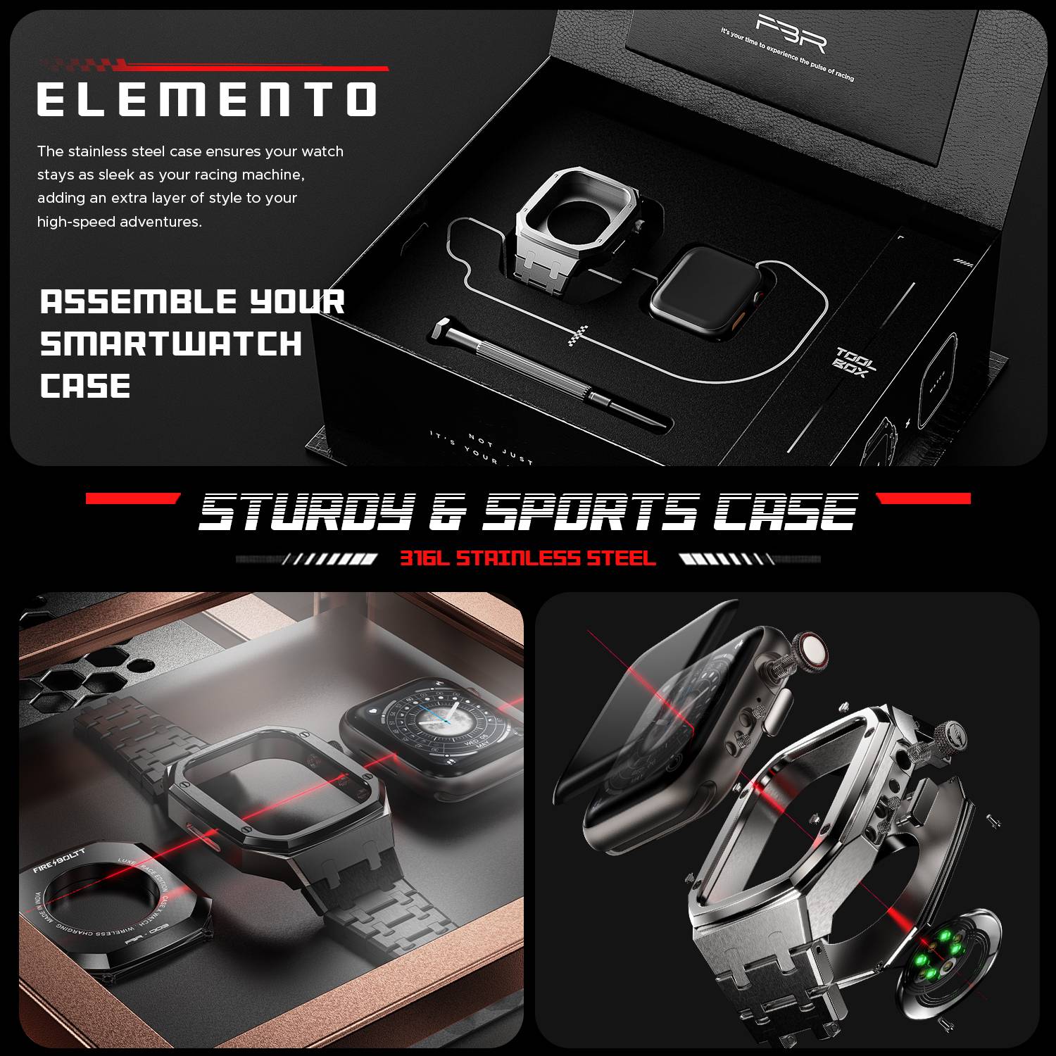 Fire-Boltt Elemento 49.5mm Stainless Steel Smartwatch - Image 5