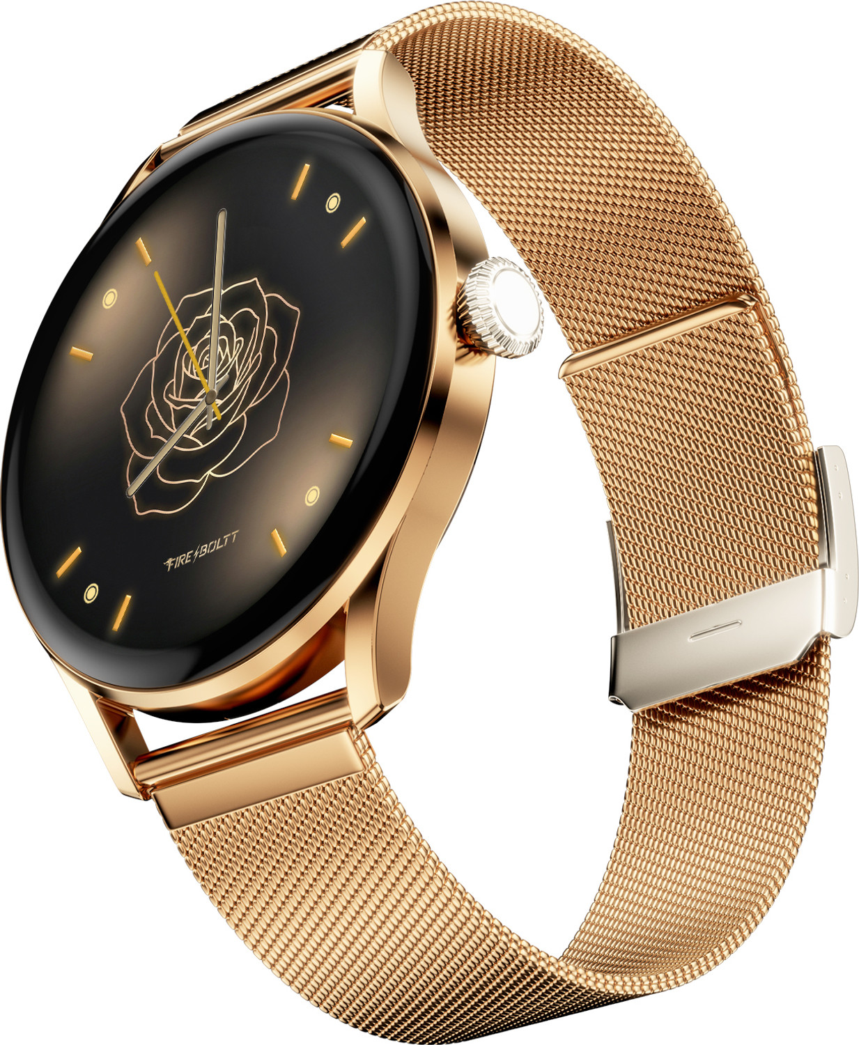 Image of Fire-Boltt Glitz 1.19 AMOLED Display, Rotating Crown, 1000 Nits, BT Call, Metal Body Women Smartwatch