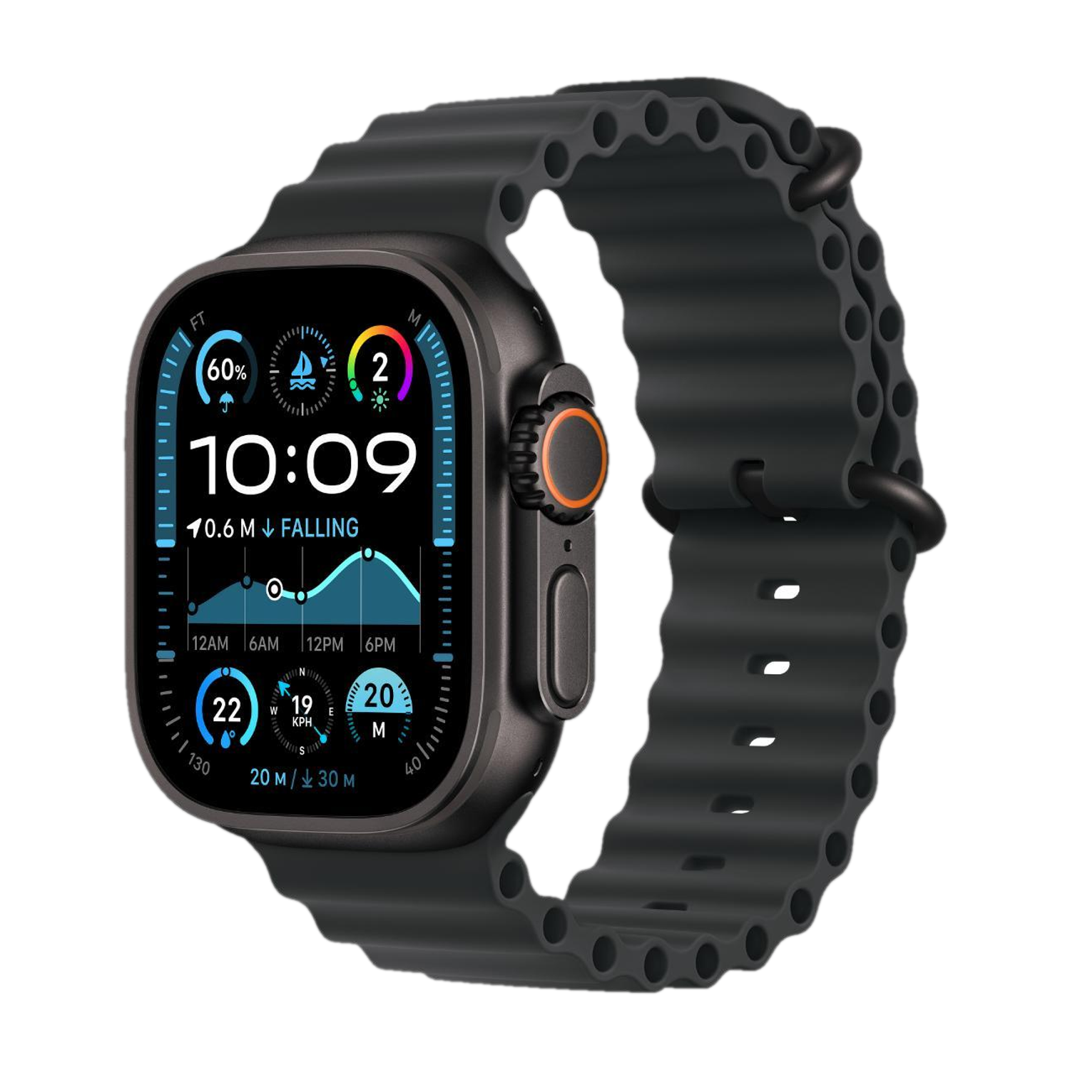 Apple Watch Ultra 2 GPS + Cellular 49mm Black Titanium with Black Ocean Band