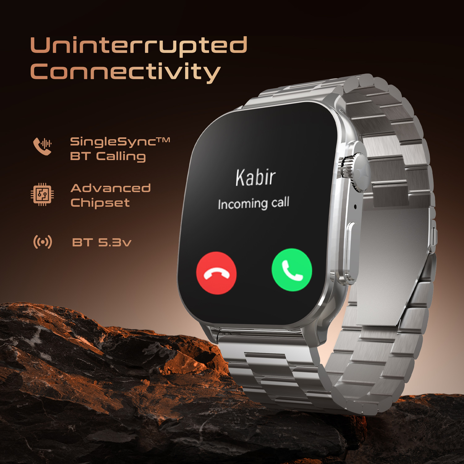 Image of Fastrack Revoltt FS2Pro-1.96''|Super AMOLED Curved|Premium Glossy Metal|1000 Nits|Fashion Smartwatch