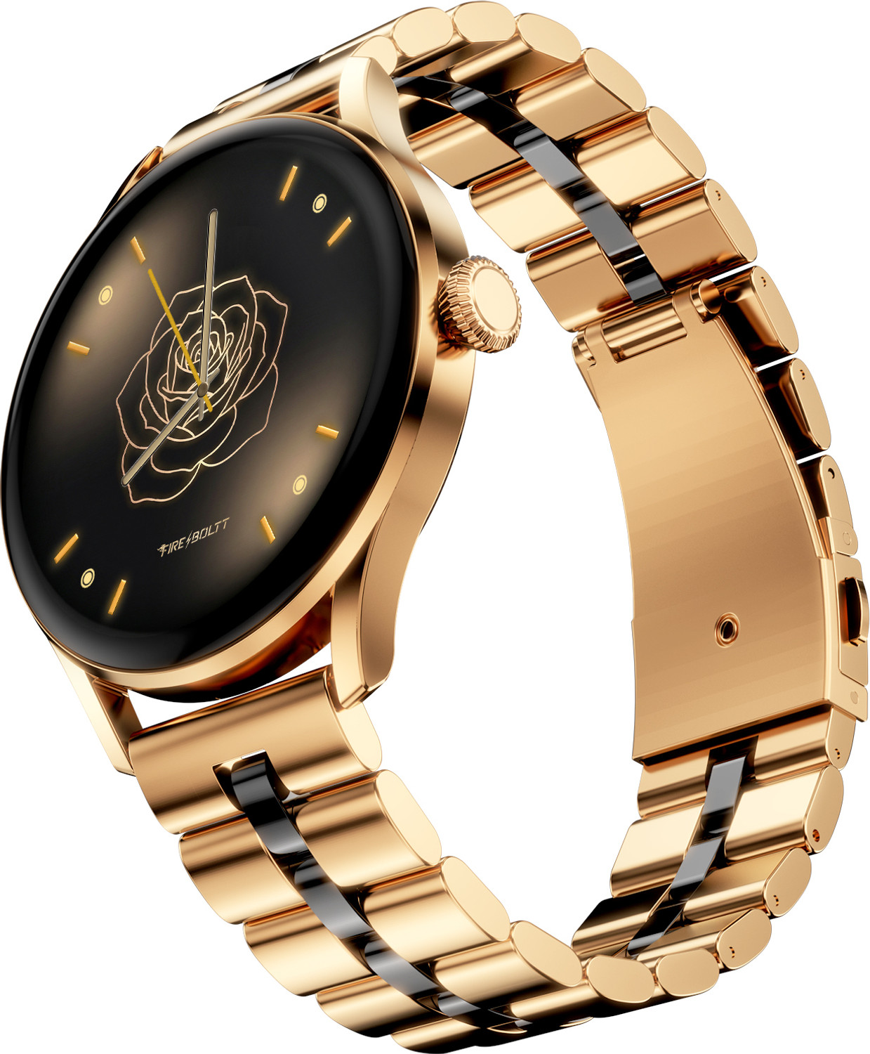 Image of Fire-Boltt Glitz 1.19 AMOLED Display, Rotating Crown, 1000 Nits, BT Call, Metal Body Women Smartwatch