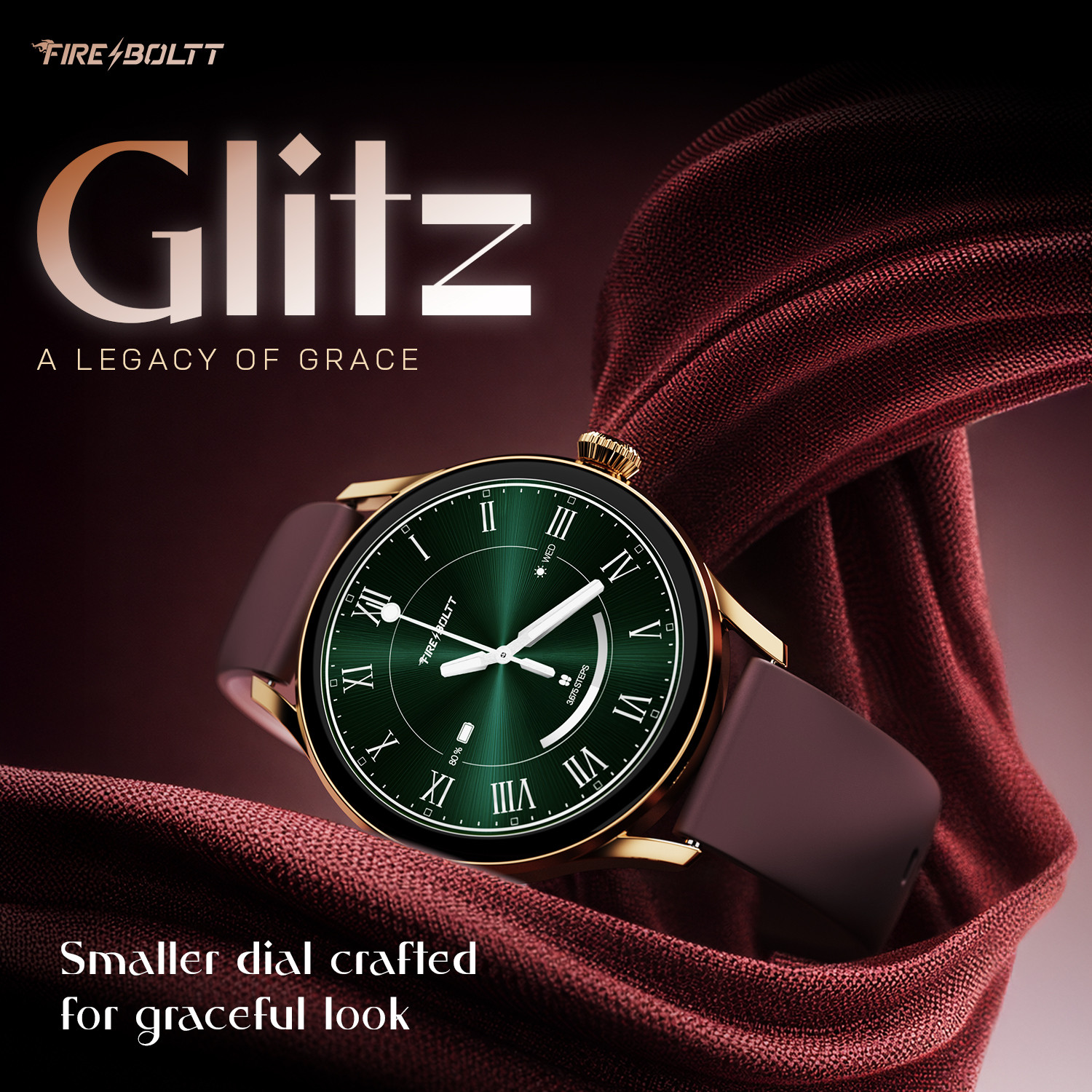 Image of Fire-Boltt Glitz 1.19 AMOLED Display, Rotating Crown, 1000 Nits, BT Call, Metal Body Women Smartwatch