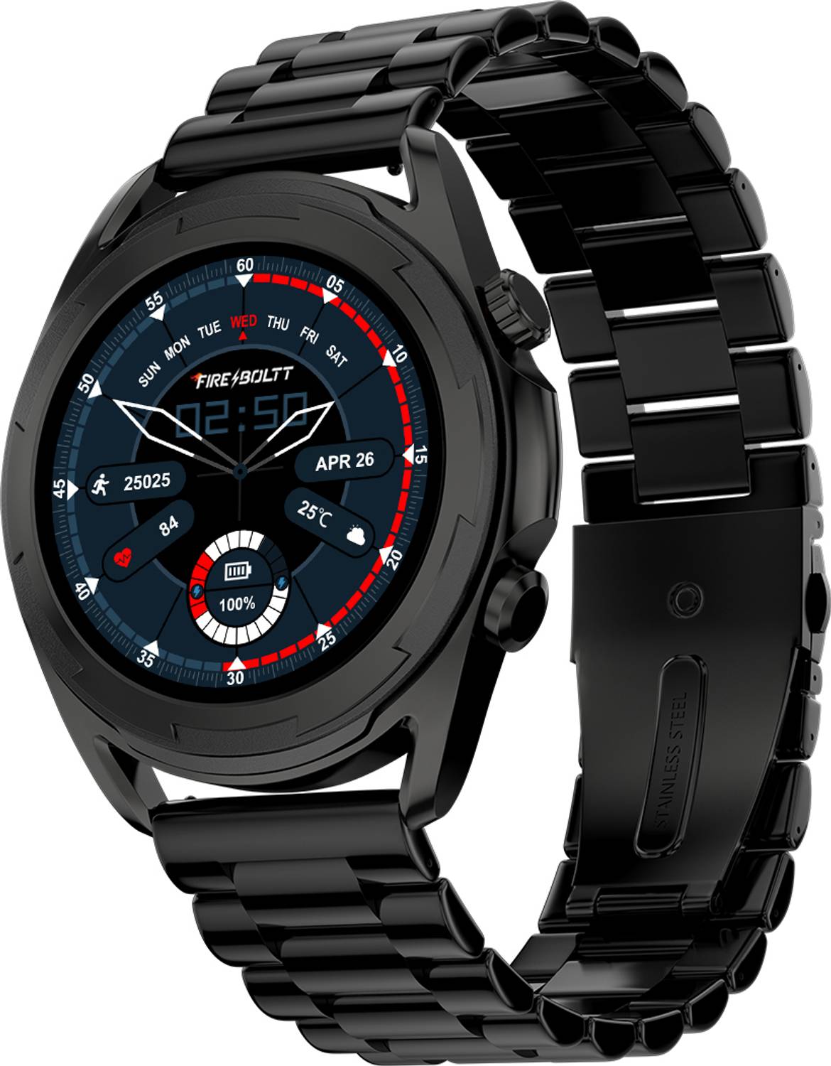 Fire-Boltt Spectre Stainless Steel Luxury, 33.5mm (1.32 inch) Dis
