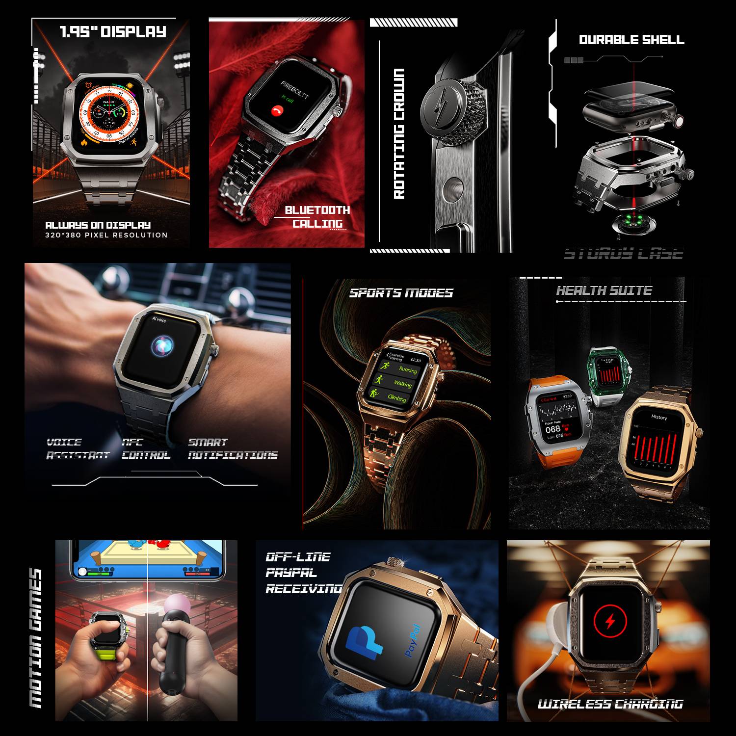 Fire-Boltt Elemento 49.5mm Stainless Steel Smartwatch - Image 3