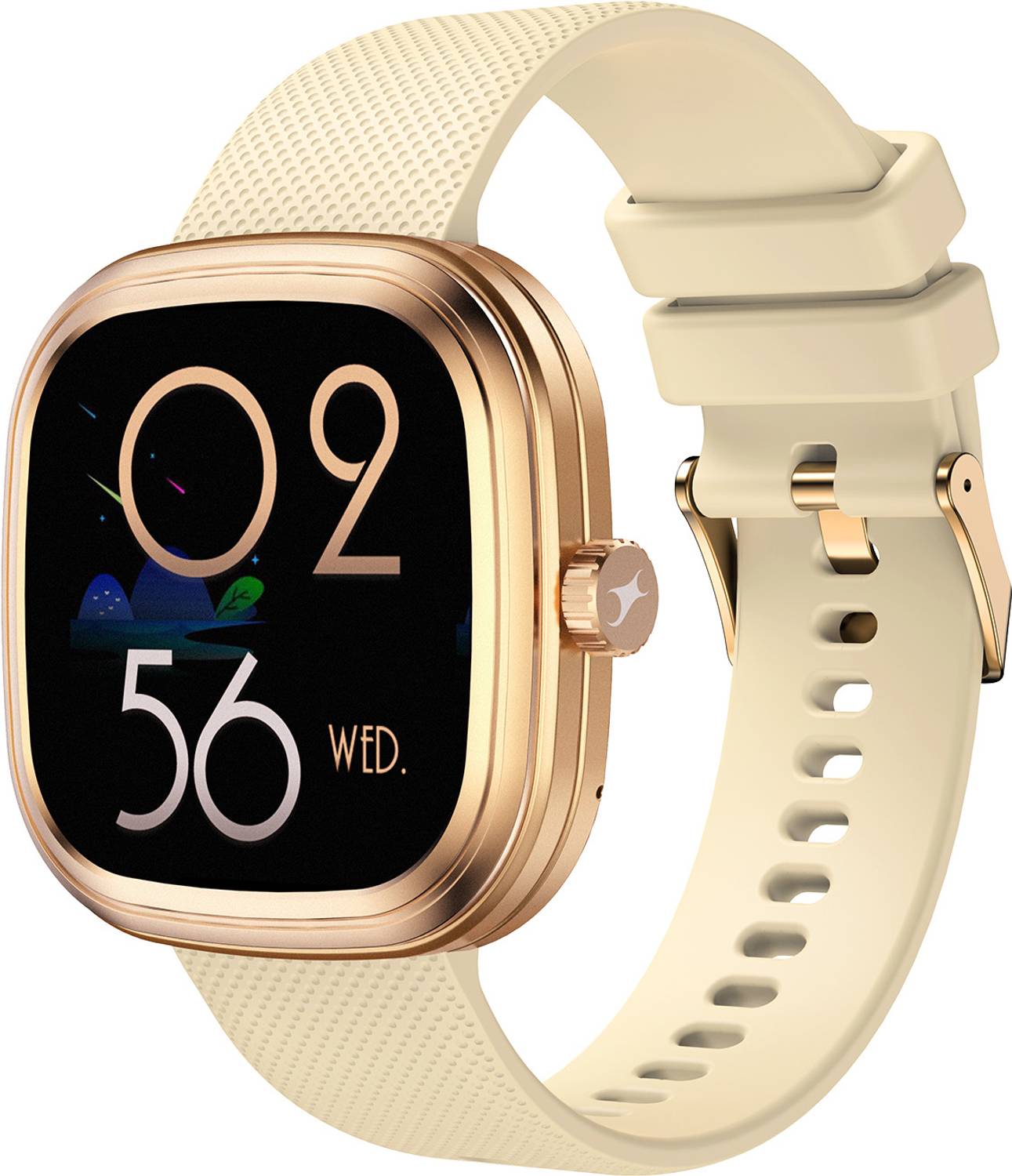 Fastrack Ryz Smartwatch (Light Beige Strap, Free Size)