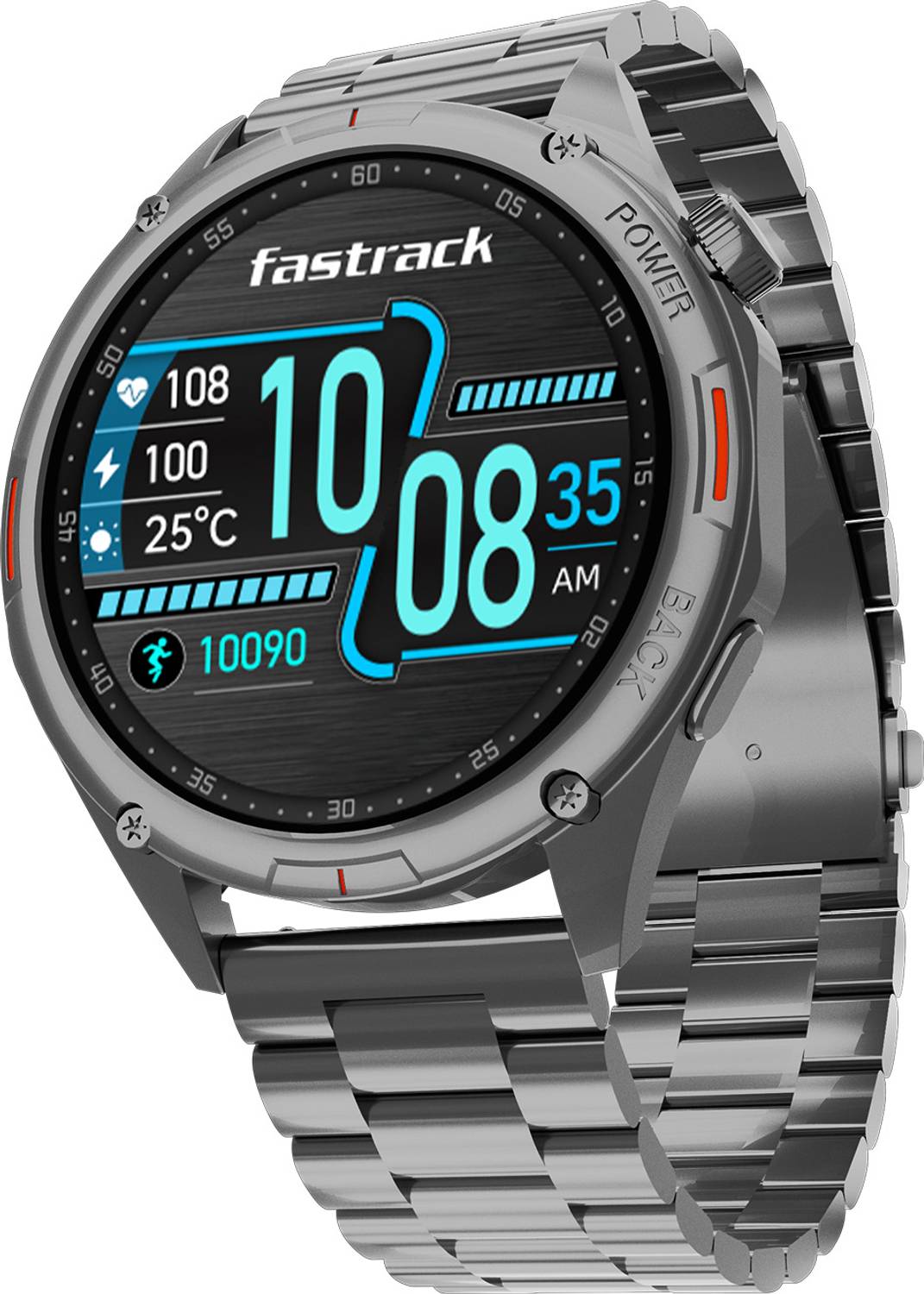Fastrack Marvellous FX1-1.43''|Super AMOLED|3D Dynamic UI|SS Strap |Premium Fashion Men's Smartwatch
