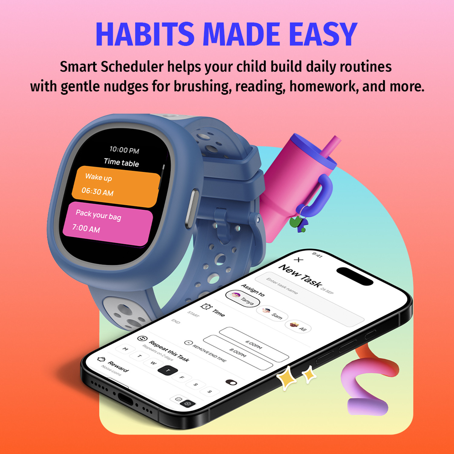 Image of Noise Junior Champ 3 in-Built Learning Hub, Habit Builder, Exam & School Mode, Kids Smartwatch