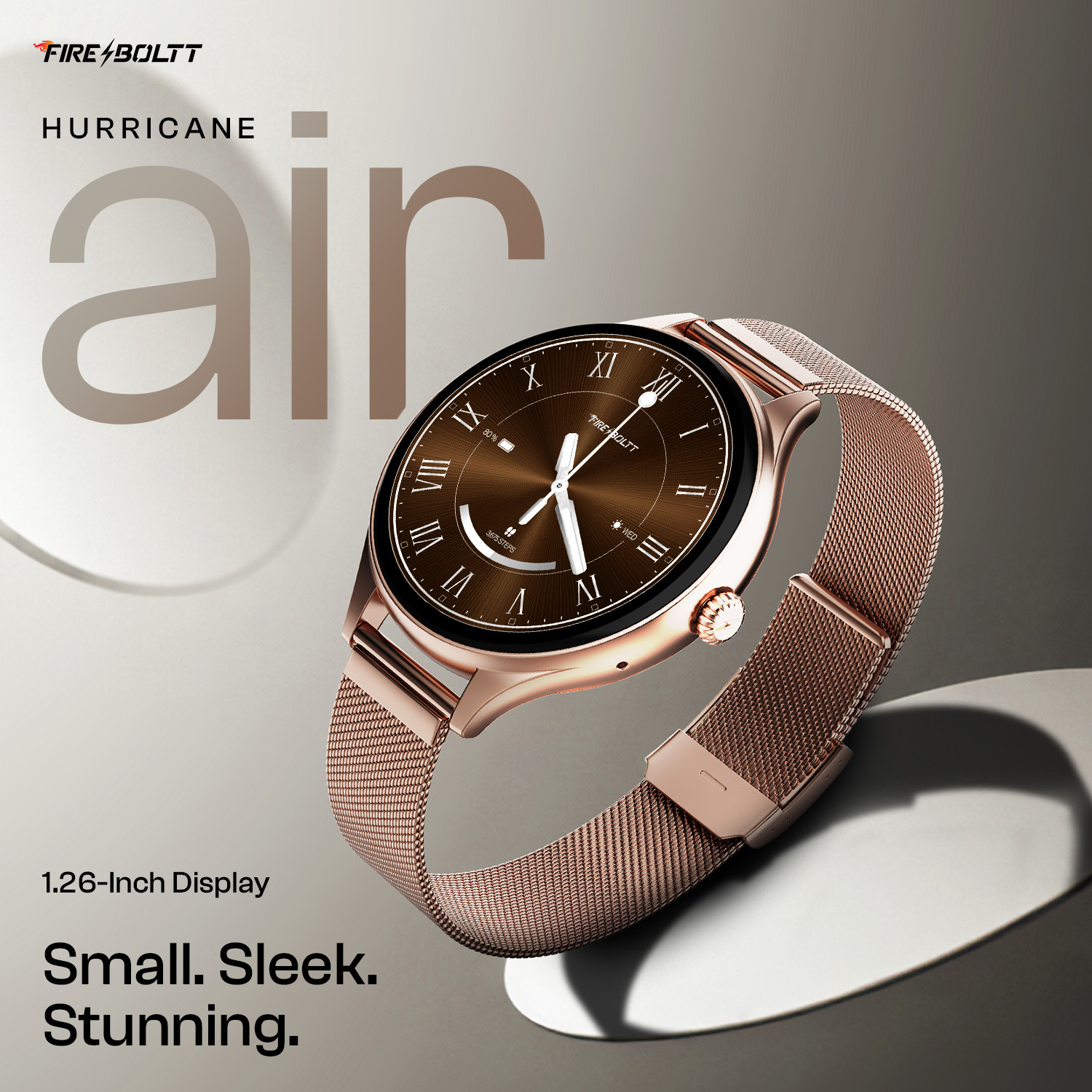 Image of Fire-Boltt Hurricane Air 1.26 Round Display Rotating Crown Metal Body Wireless Charging Smartwatch