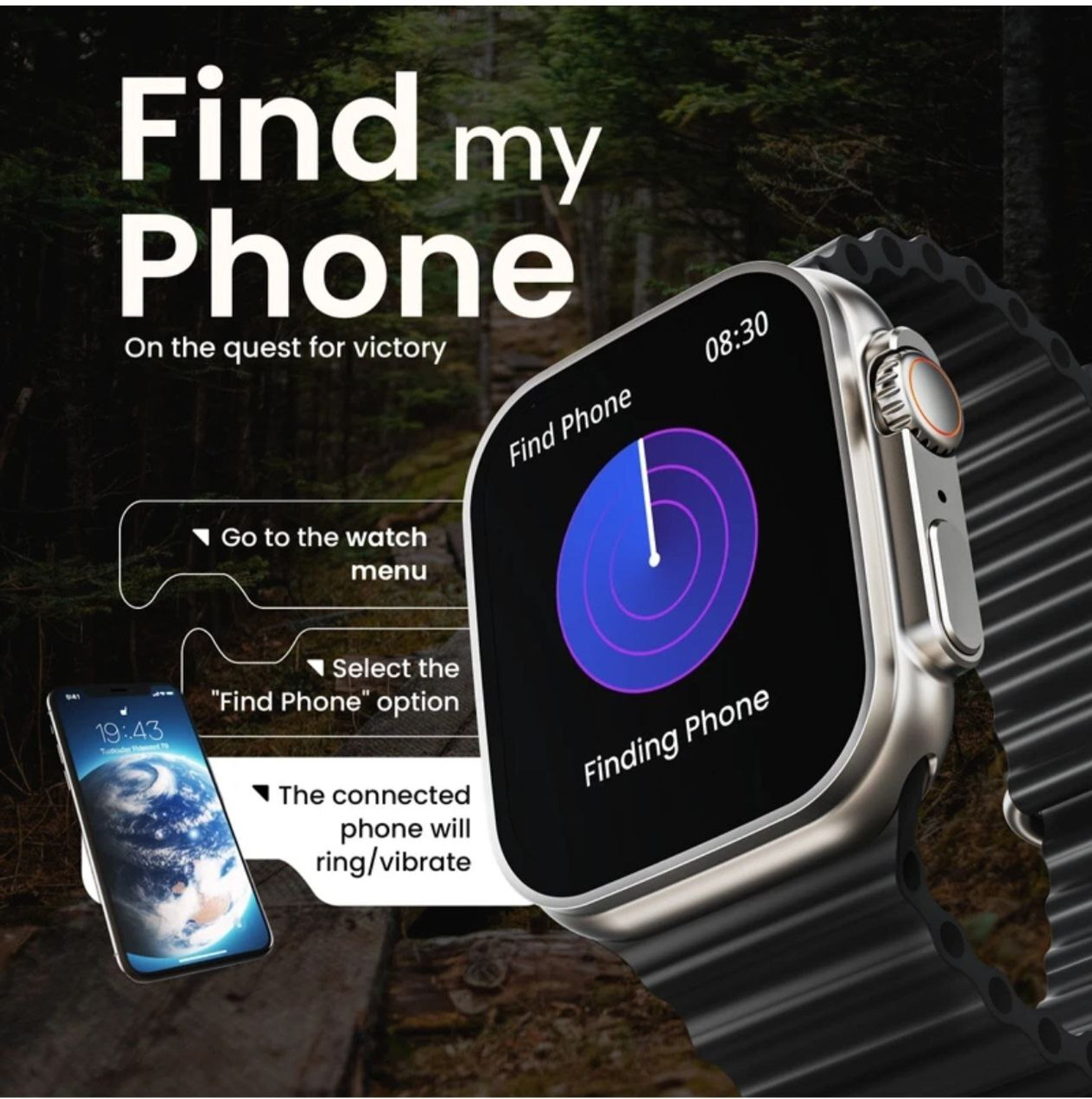 Image of Nxt T900 Ultra 1.99 inch Display, BT Calling, NO Sim Card Option, Metal Body, IP67 Smartwatch
