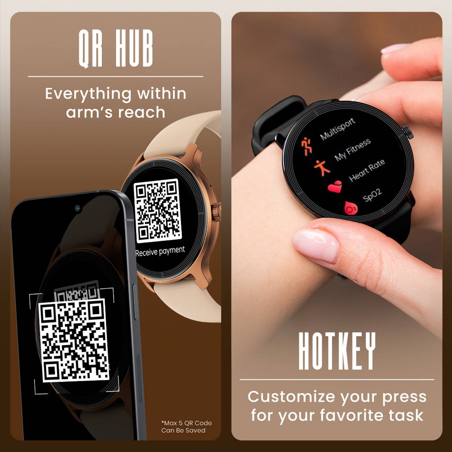 Fastrack Sleek 1.32" AMOLED Smartwatch 42mm - Image 5