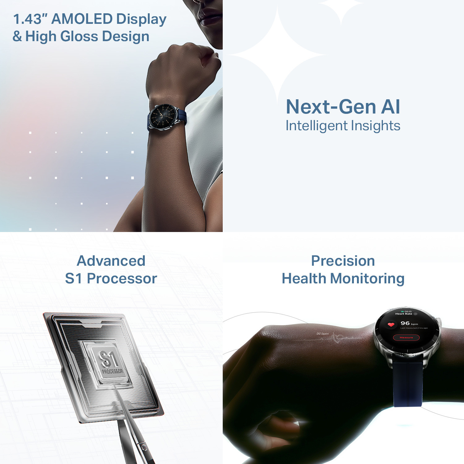 Image of boAt Chrome Eon, Premium Metal Body, AI Coach,1.43 inch (3.63 cm) AMOLED Round Display Smartwatch