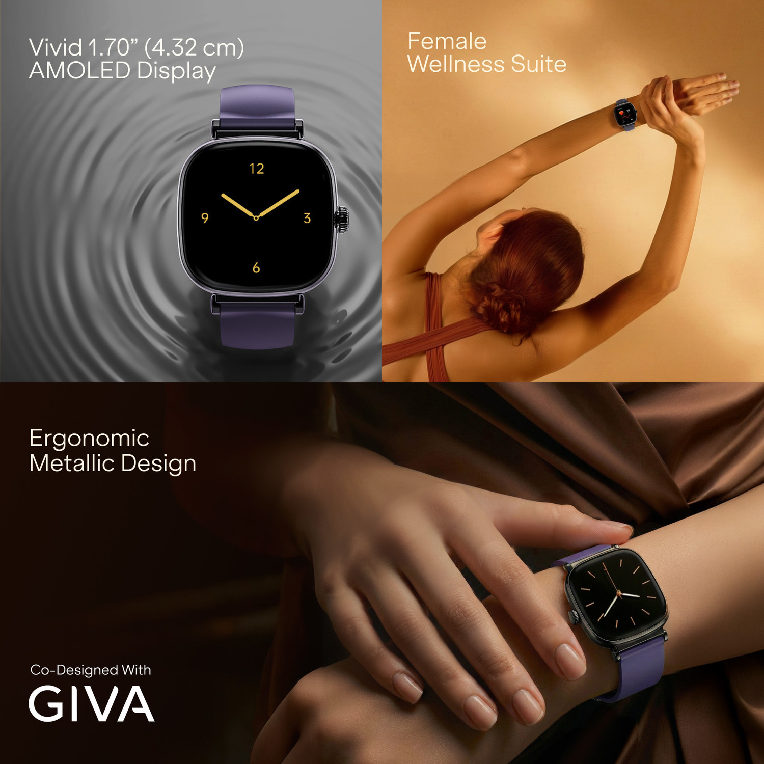 Image of boAt Chrome Ivory, Designed by GIVA, 1.7 inch AMOLED, 1000 nits, Premium Metal Body Smartwatch