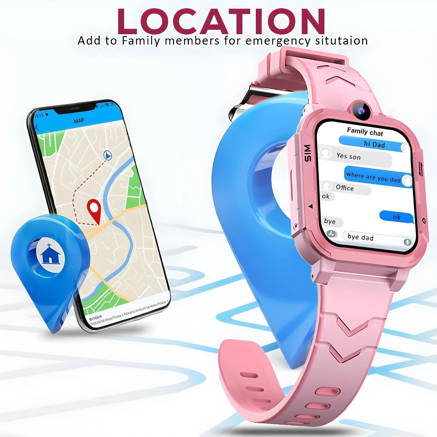 Image of Melbon 5G Kids Smartwatch with SIM, GPS,Video Call, VoiceChat, Camera, SOS Smartwatch