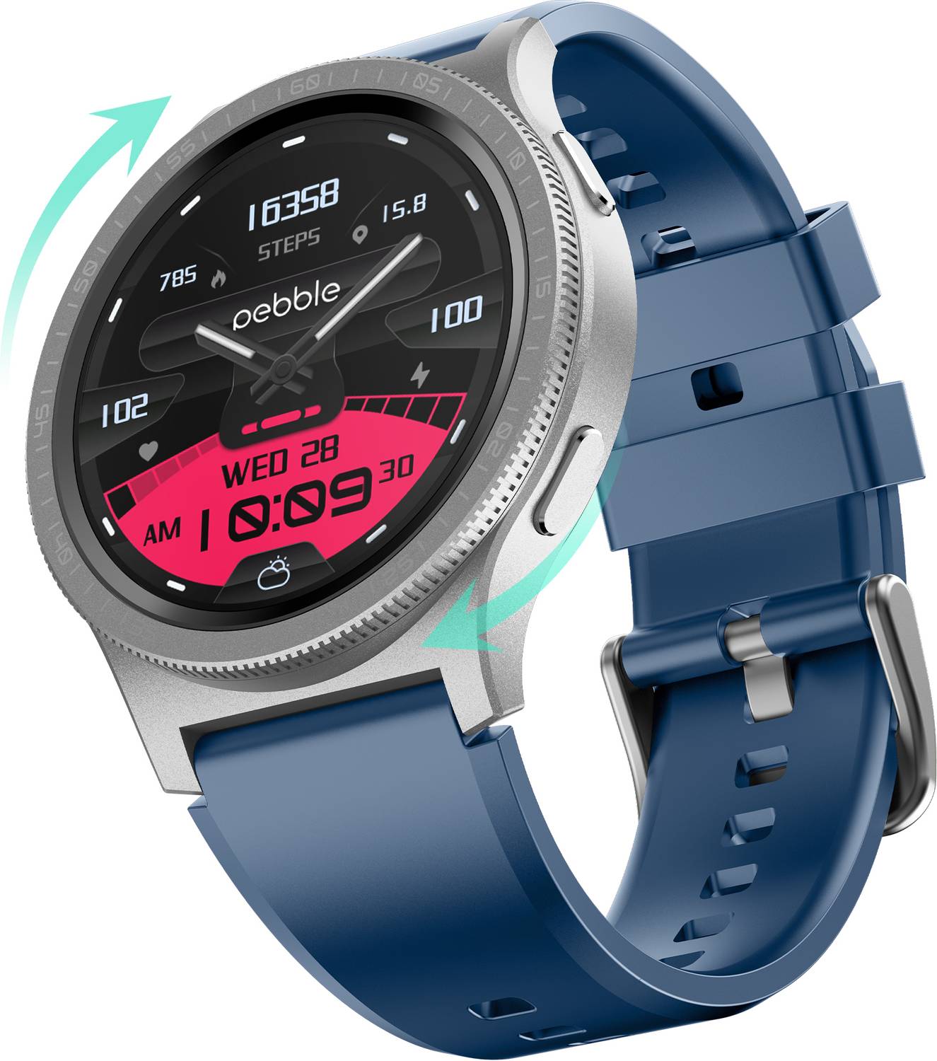Pebble Revolve Pro Premium Rotating Bezel, 1.43" Ultra AMOLED, Me
