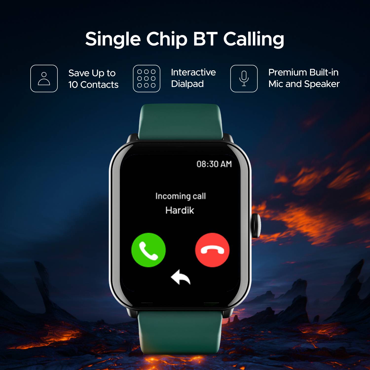 boAt Wave Fury Smartwatch Green - Image 4