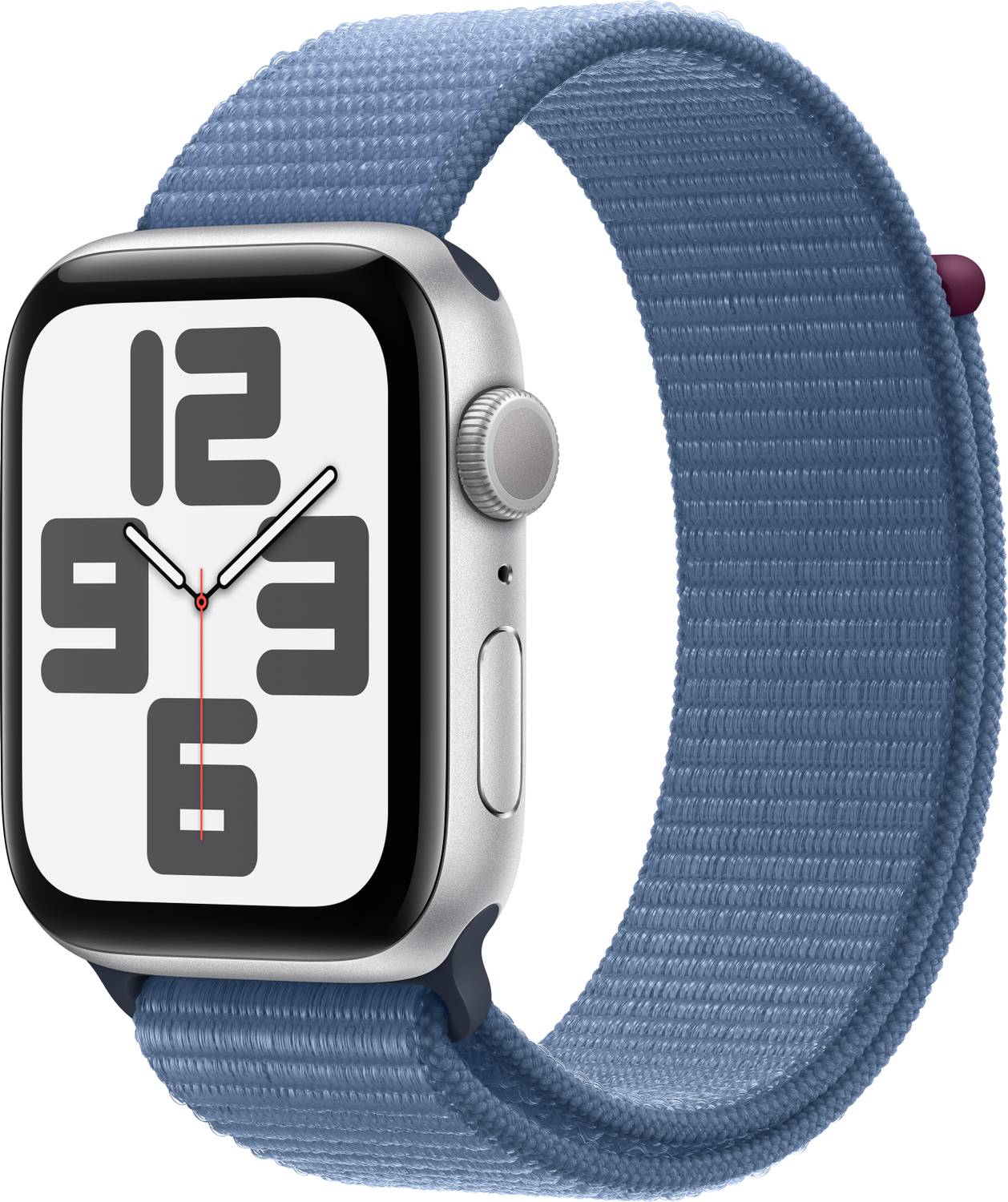 Apple Watch SE GPS 44mm Silver Aluminium Case with Winter Blue Sp