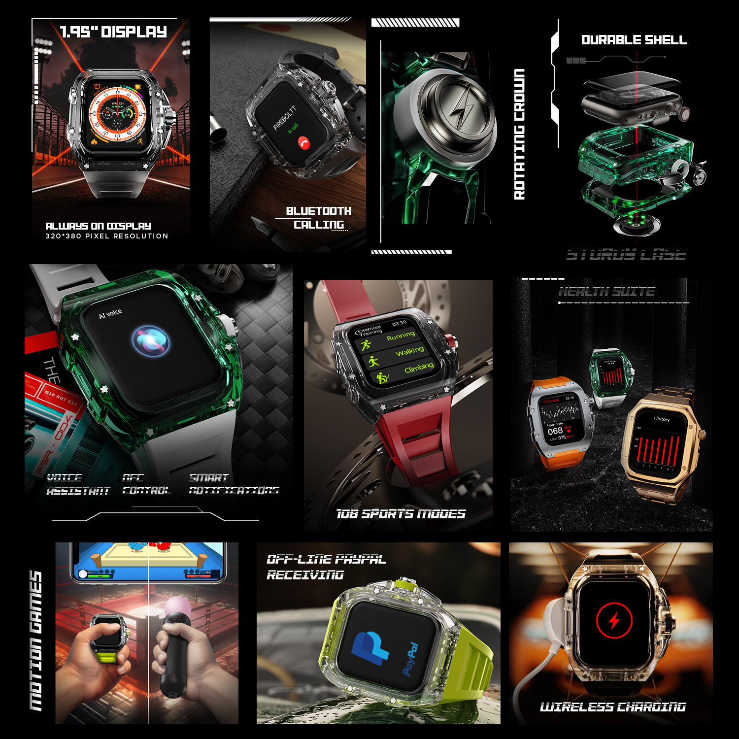 Image of Fire-Boltt Diablo 49.5mm (1.95) Display, Bluetooth Calling, Wireless Charging Smartwatch