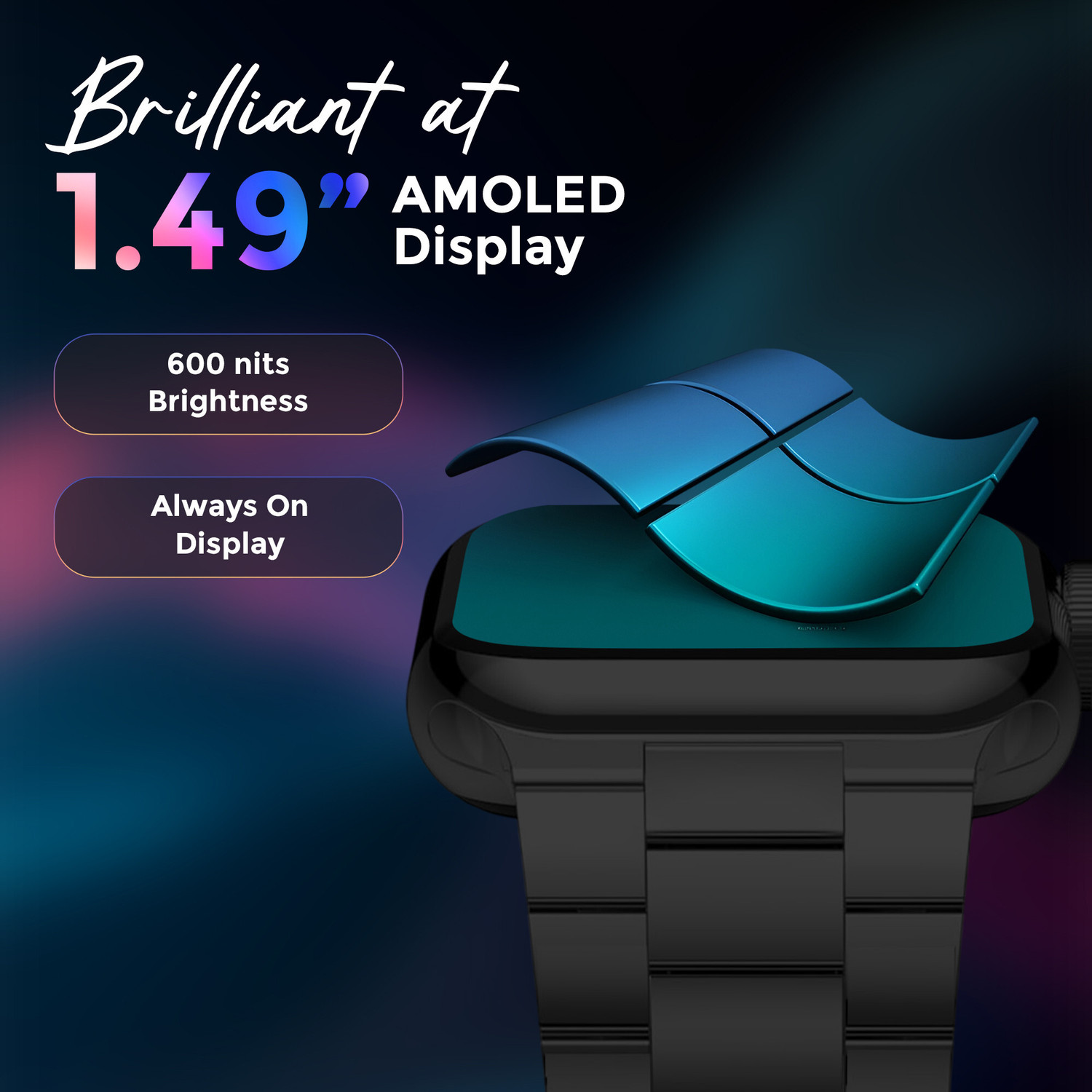 Image of GameSir T500 Ultra Metal Black Smartwatch with Bluetooth, Fitness & Heart Rate Tracking Smartwatch
