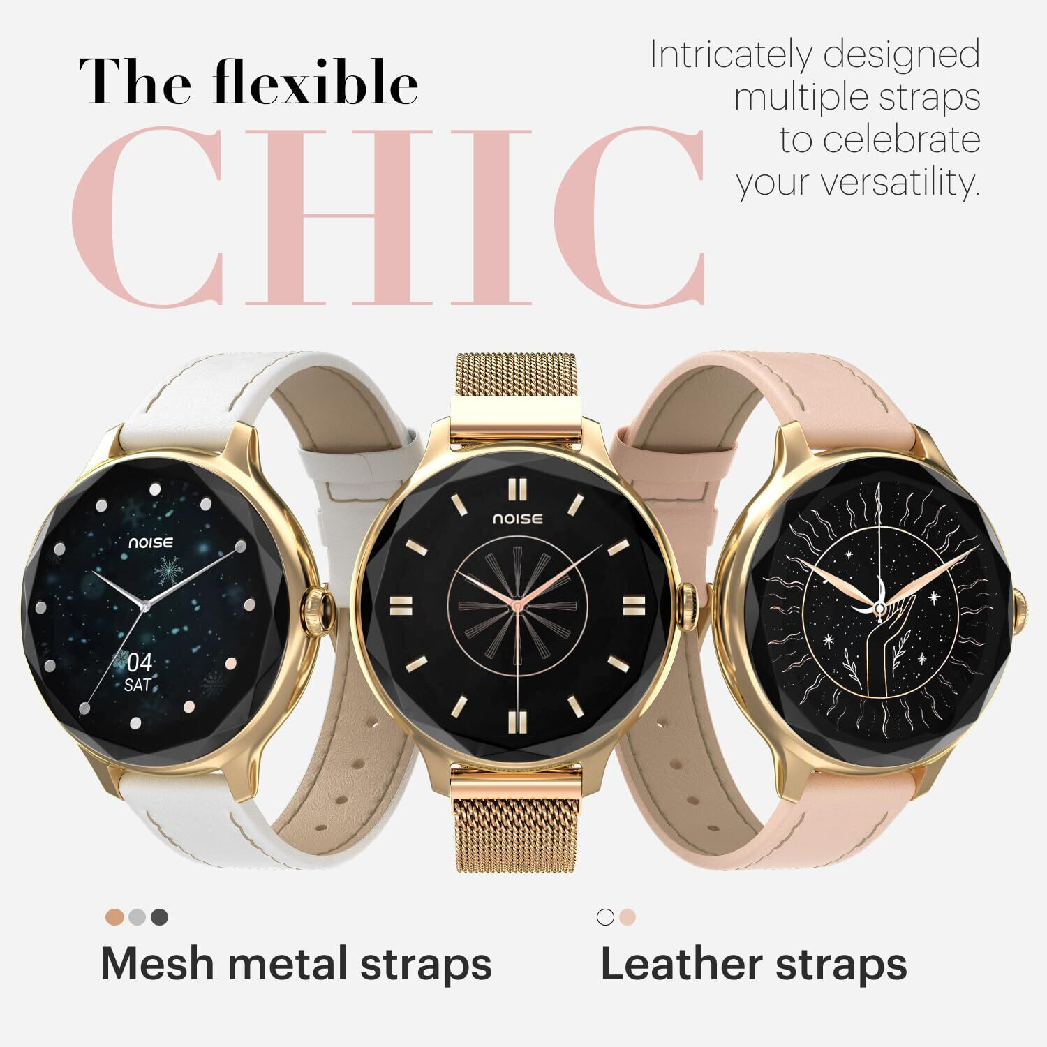 Image of Noise Diva Diamond-cut Dial, AMOLED Display, Glossy Metallic Finish Smartwatch