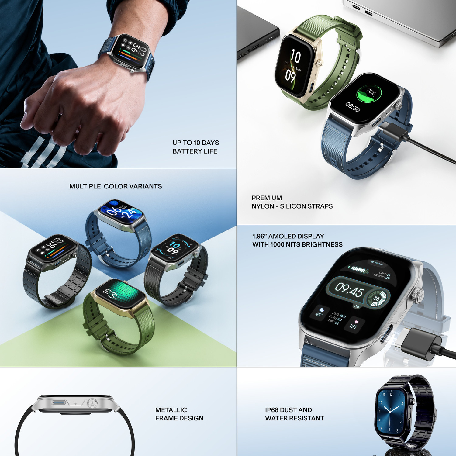 Image of boAt Ultima Vogue 2, Type-C , 1.96 inch AMOLED Display, 1000 nits, Metal body. Smartwatch