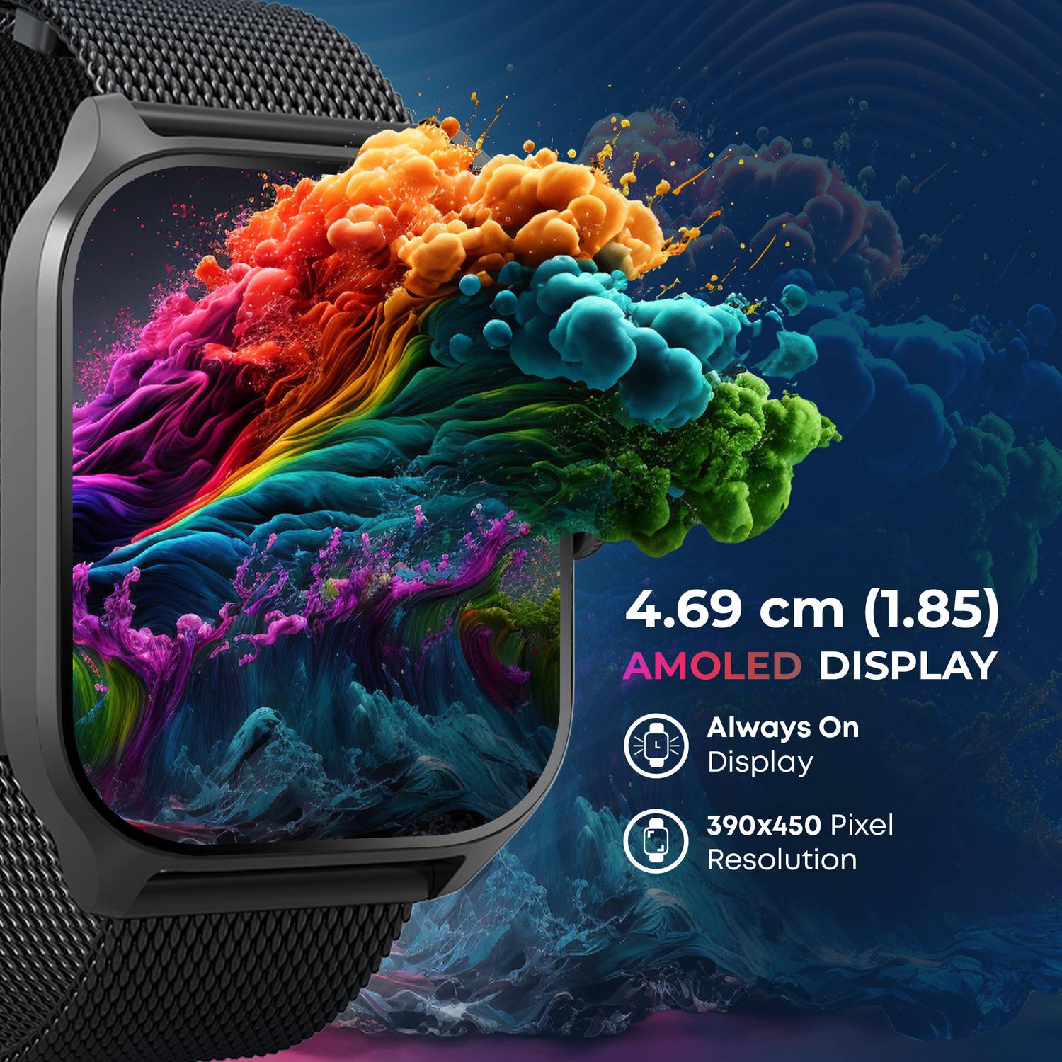 TITAN Zeal-1.85''|AMOLED|700 Nits|AOD|Premium Design|Functional
