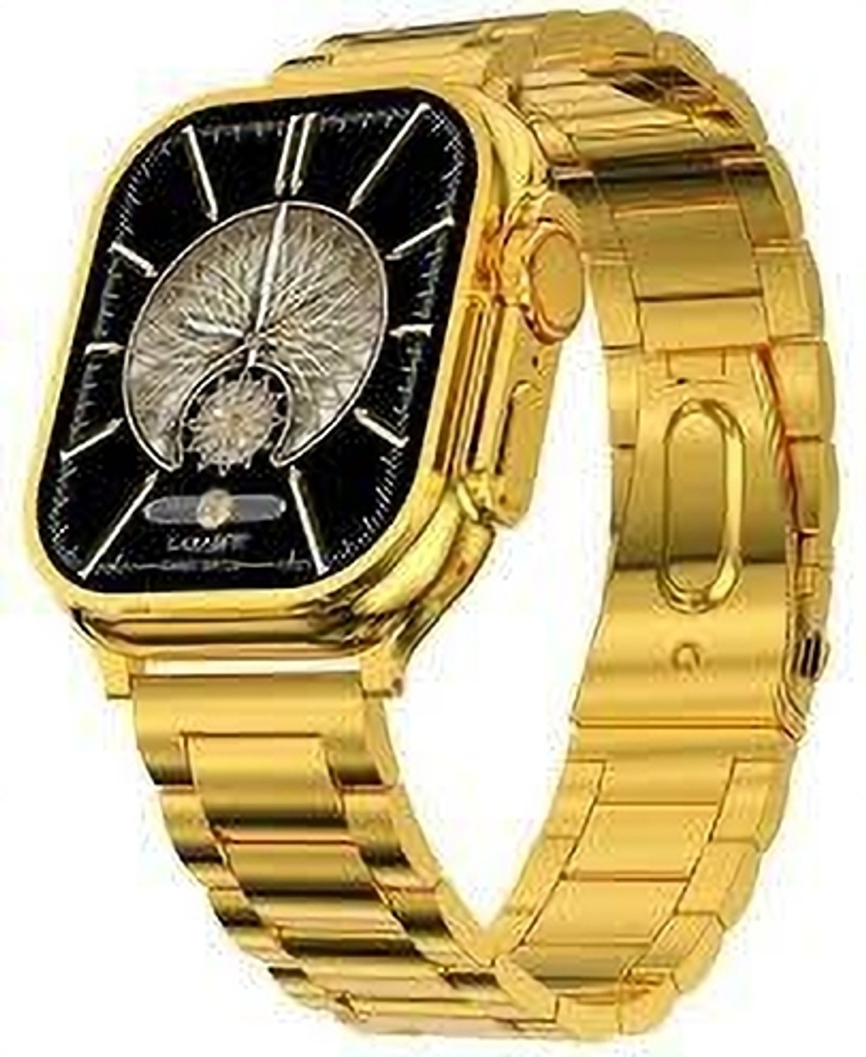 Image of TAXTURE S9 Ultra Gold smartwatch with two strap Wireless charger and Bluetooth calling Smartwatch