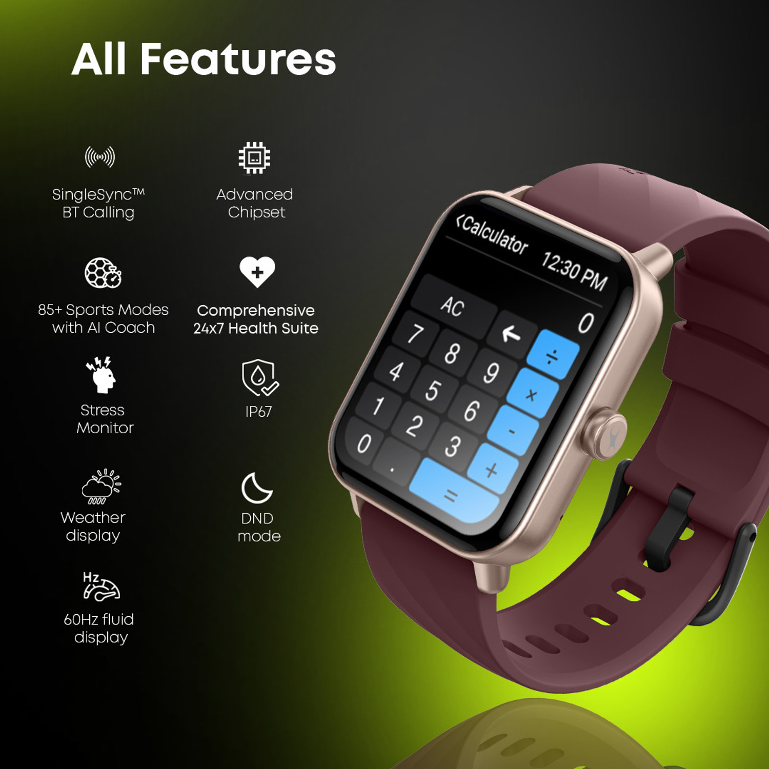 Image of Fastrack Revoltt X-1.83'|Blazing Fast UI|Single Sync BT Calling|Calculator|In-built games Smartwatch