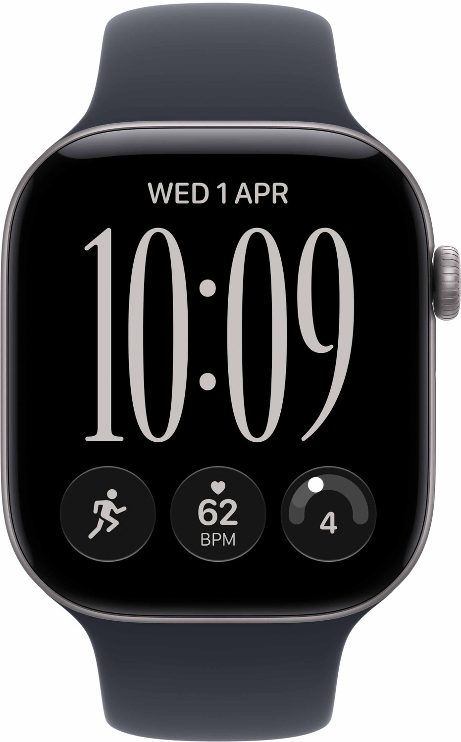 Image of Apple Watch Series 12 GPS 46mm Space Grey Aluminium Case with Navy Blue Sport Band-M /L