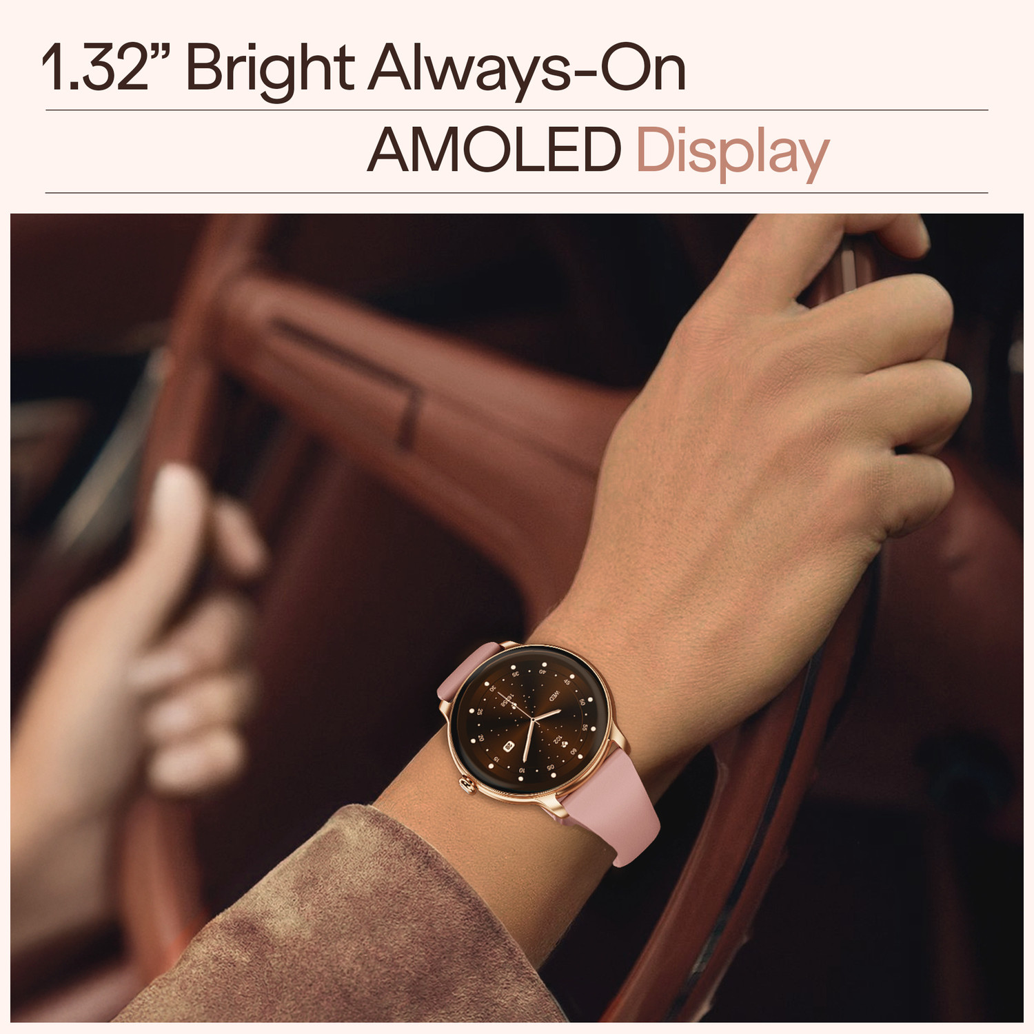 Image of boAt Chrome Iris Ultra-Sleek Metal Body,1.32 AMOLED,1000 Nits,Female Cycle Tracking Smartwatch