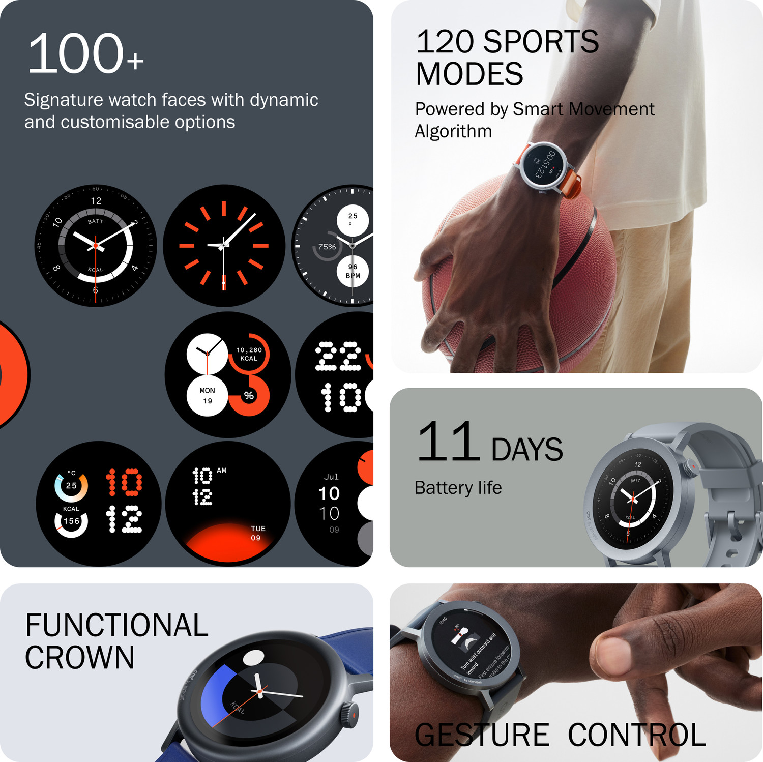 Image of CMF by Nothing Watch Pro 2, 1.32 inch AMOLED, auto-brightness,Gesture Control, 3D warmup guide,GPS Smartwatch